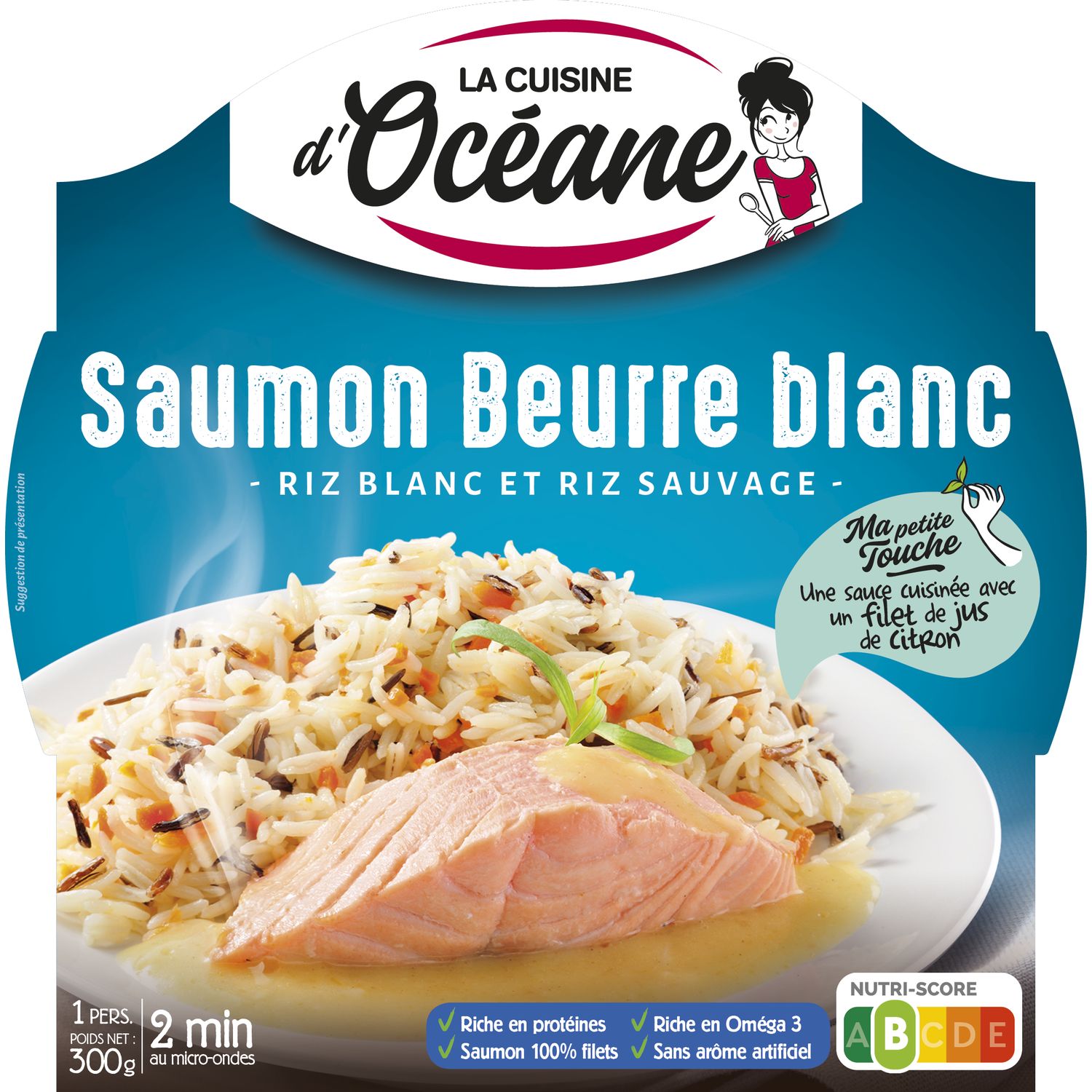 Saumon beurre blanc, riz aux légumes cuisinés