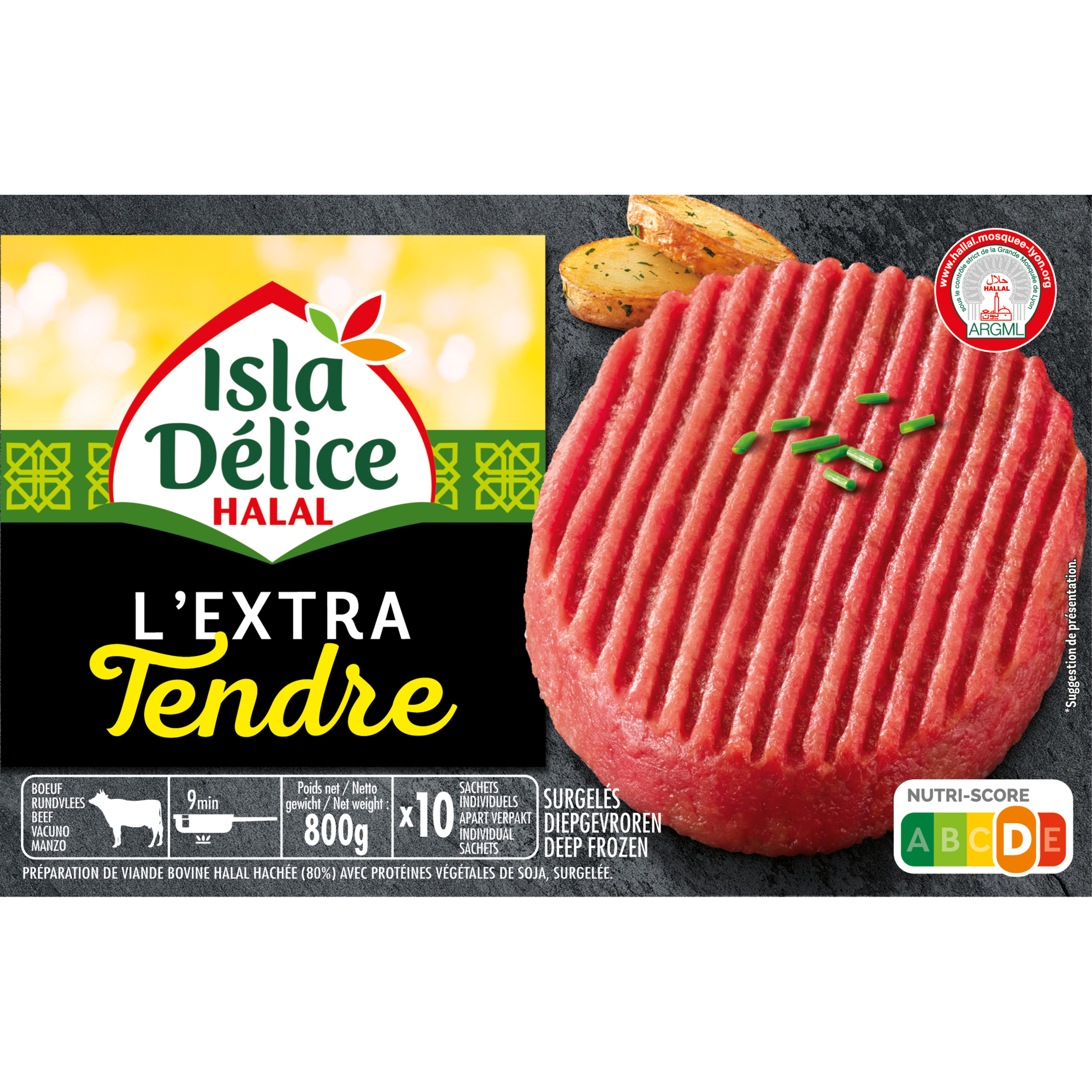 ISLA DELICE Extra tendre viande haché halal 10 pièces 800g pas