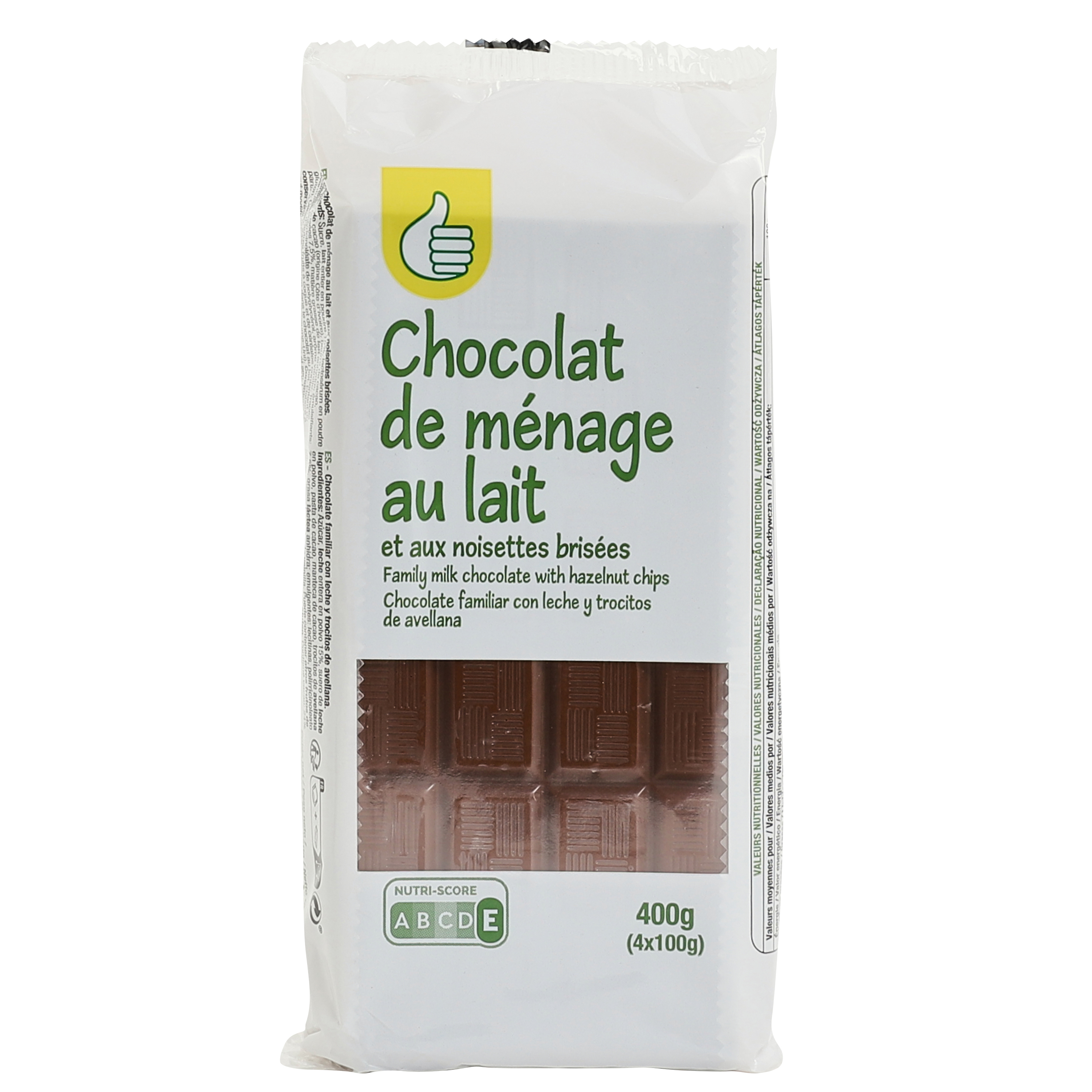 Achat M-Budget · Tablette de chocolat · Au lait, noisettes brisées