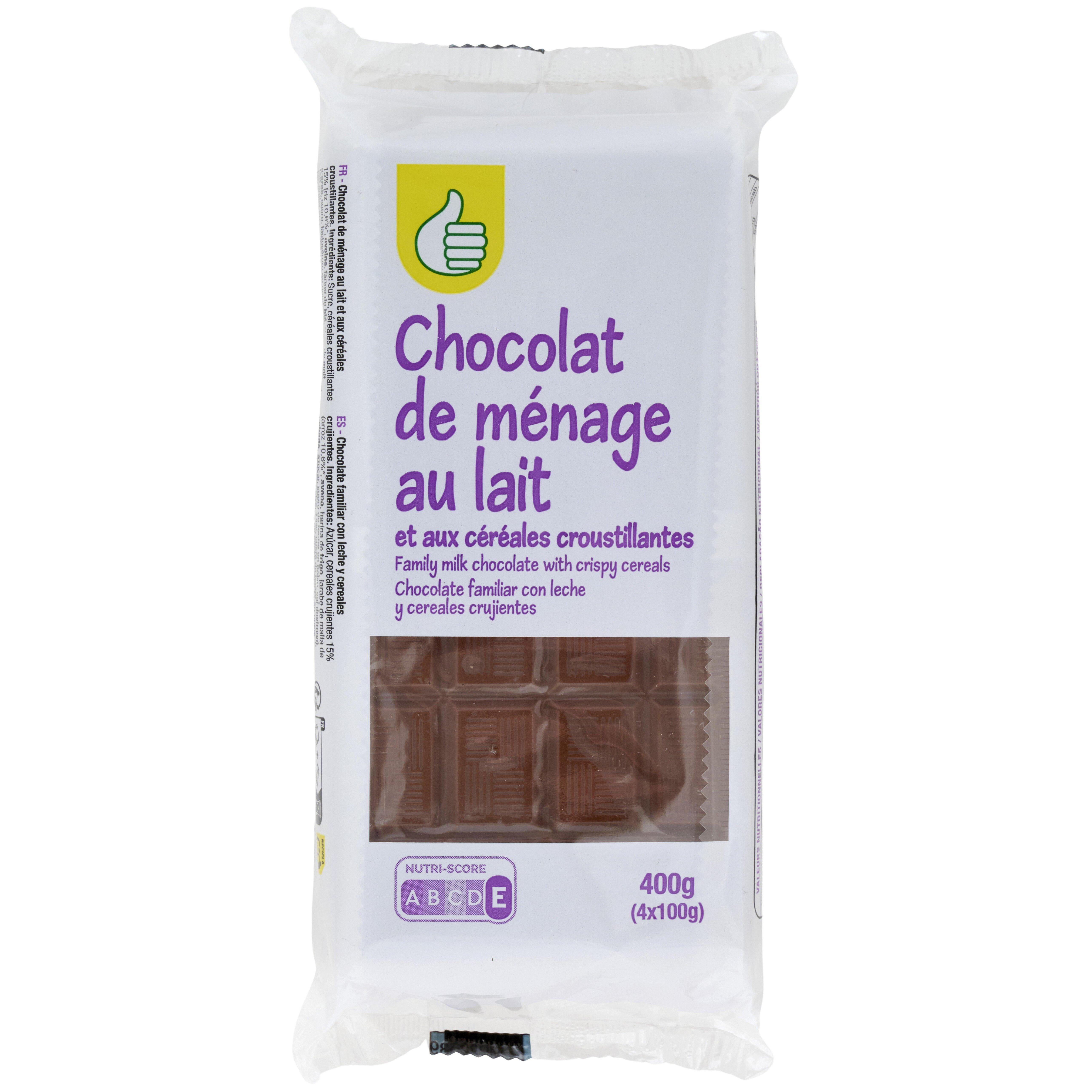 Crunch Chocolat lait et aux Céréales le 2 tablettes de 100 g : :  Epicerie