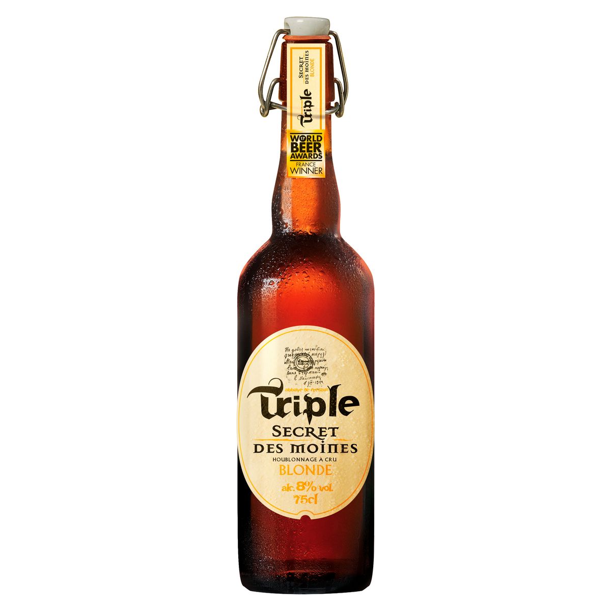 SECRET DES MOINES Bière blonde triple 8% 75cl