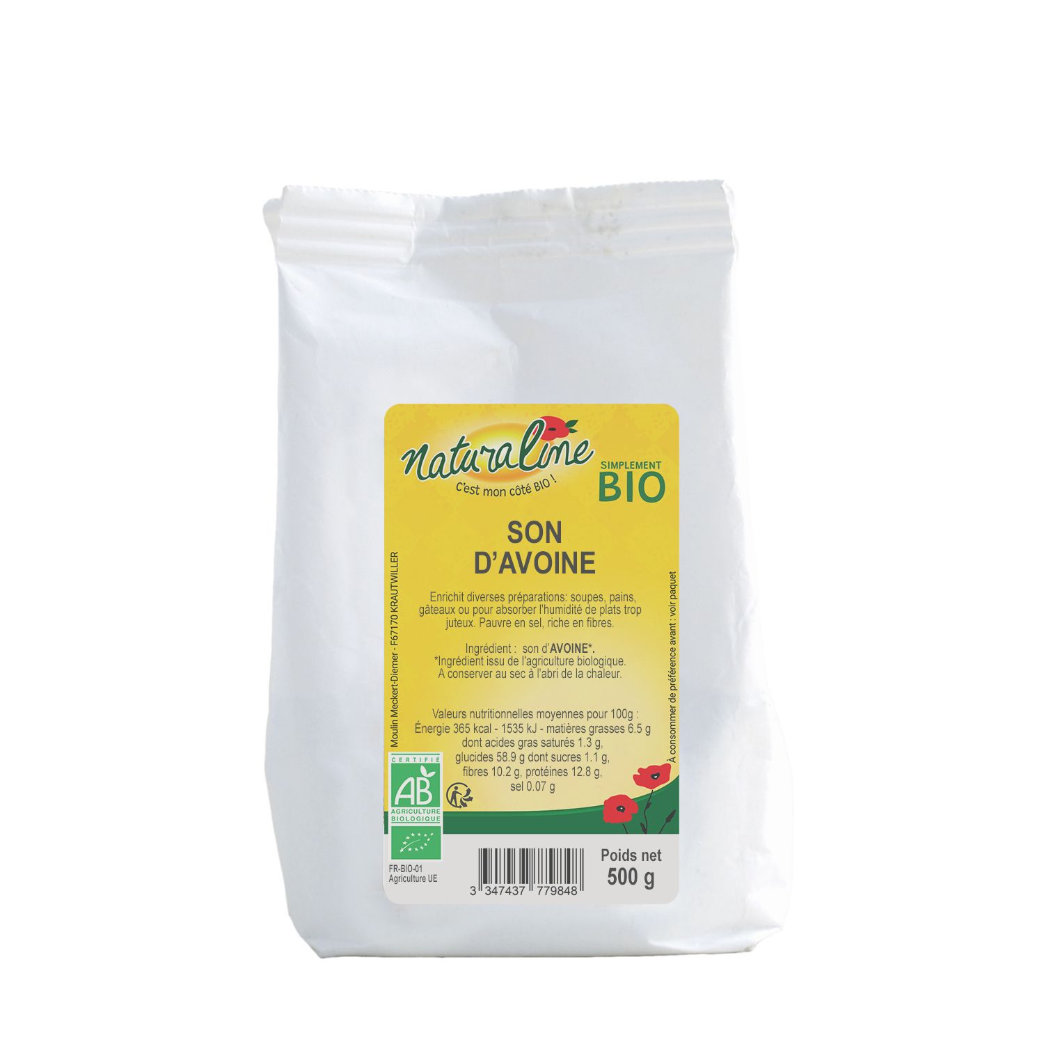 BIO PRIMO Son d'Avoine Bio Avec Germe, 500 g - Boutique en ligne Piccantino  France