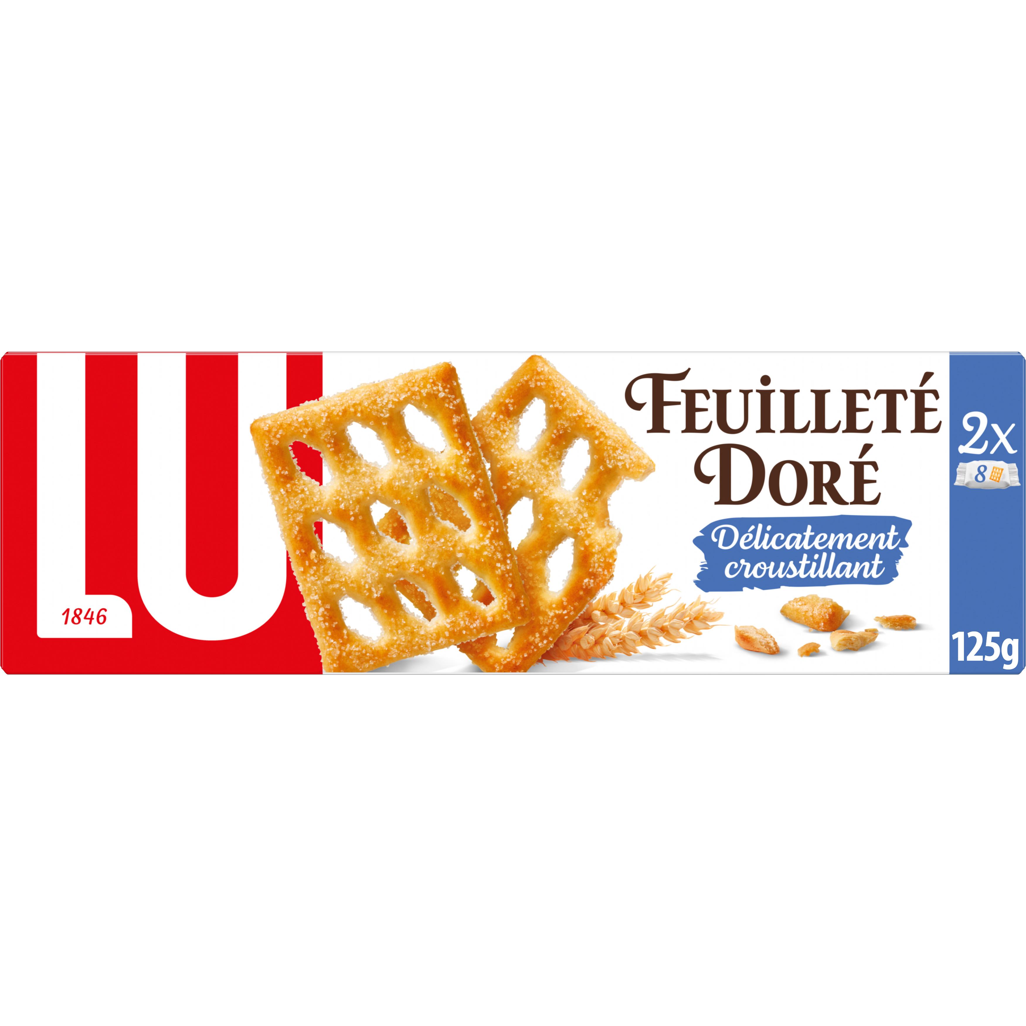 LU Biscuits feuilletés dorés délicatement croustillants 125g pas cher 