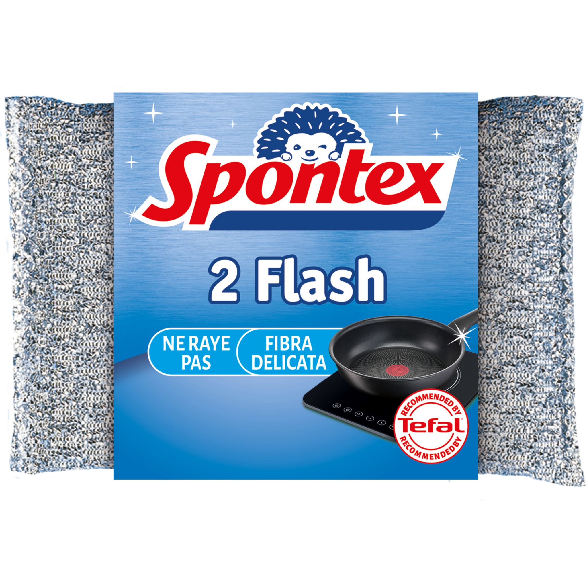 SPONTEX Flash éponge spécial plaques et poêles 2 éponges pas cher