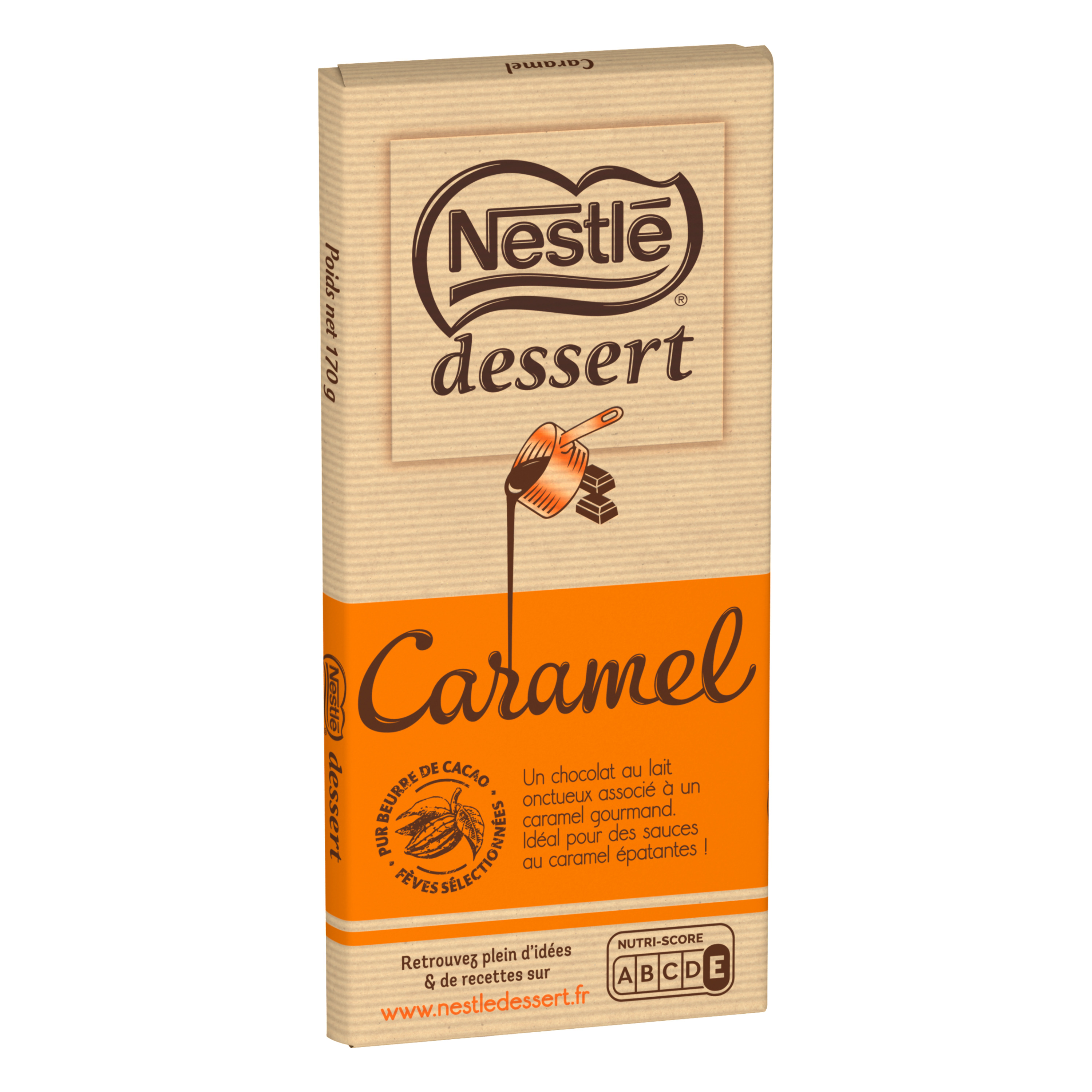 NESTLE DESSERT Tablette de chocolat au caramel pâtissier 1 pièce 170g pas  cher 