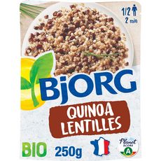 BJORG Quinoa lentilles végétales bio en poche prêt en 2 min 1-2 personnes 250g