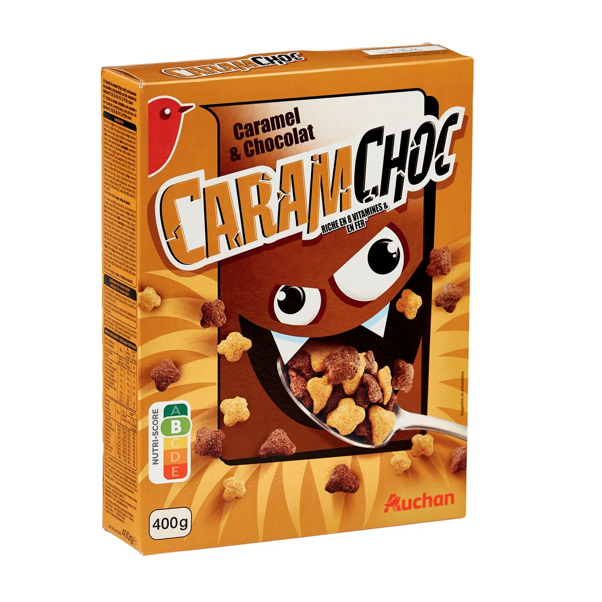 AUCHAN Caramchoc céréales caramel et chocolat 400g