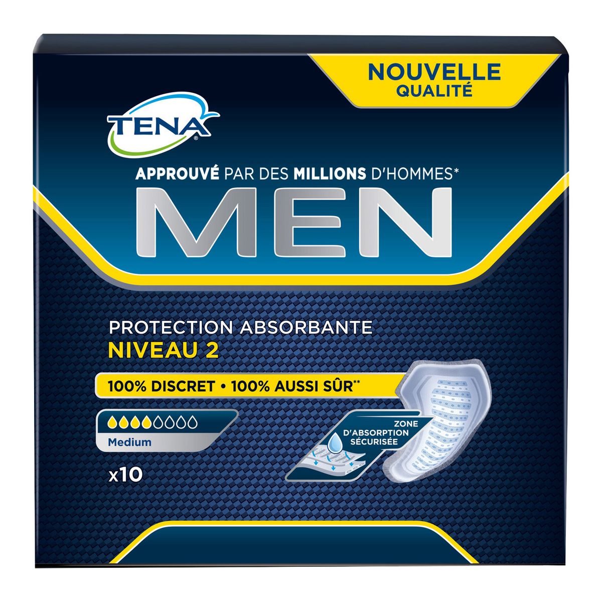 TENA MEN Protection absorbante pour homme medium niveau 2 10 protections