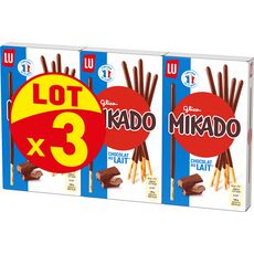 MIKADO Biscuits bâtonnets au chocolat au lait 3x90g