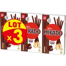 MIKADO Biscuits au chocolat noir bâtonnets 3x90g