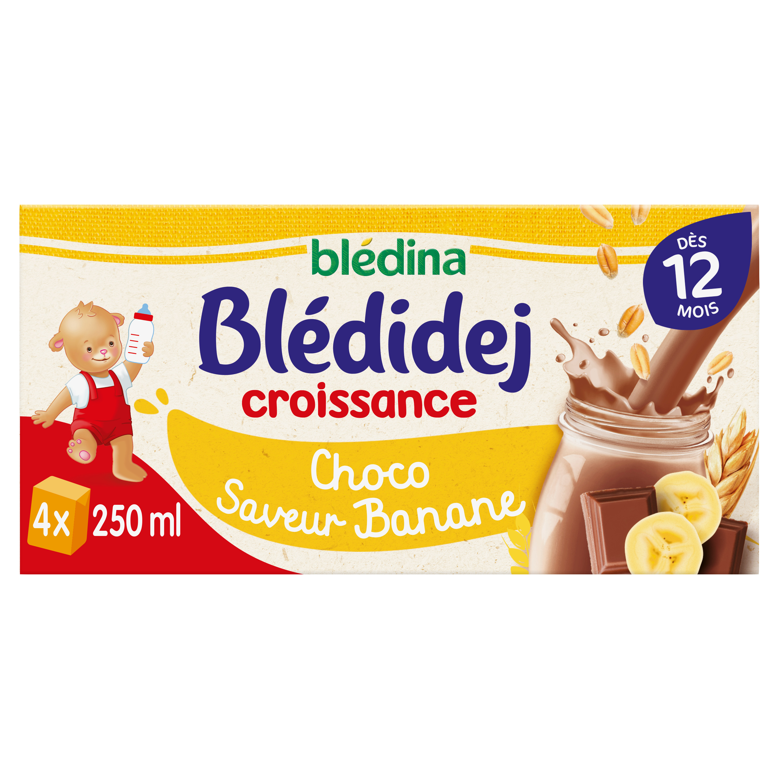 Blédina Blédidej Céréales bébé Lactées Dès 6 Mois - 4x250ml