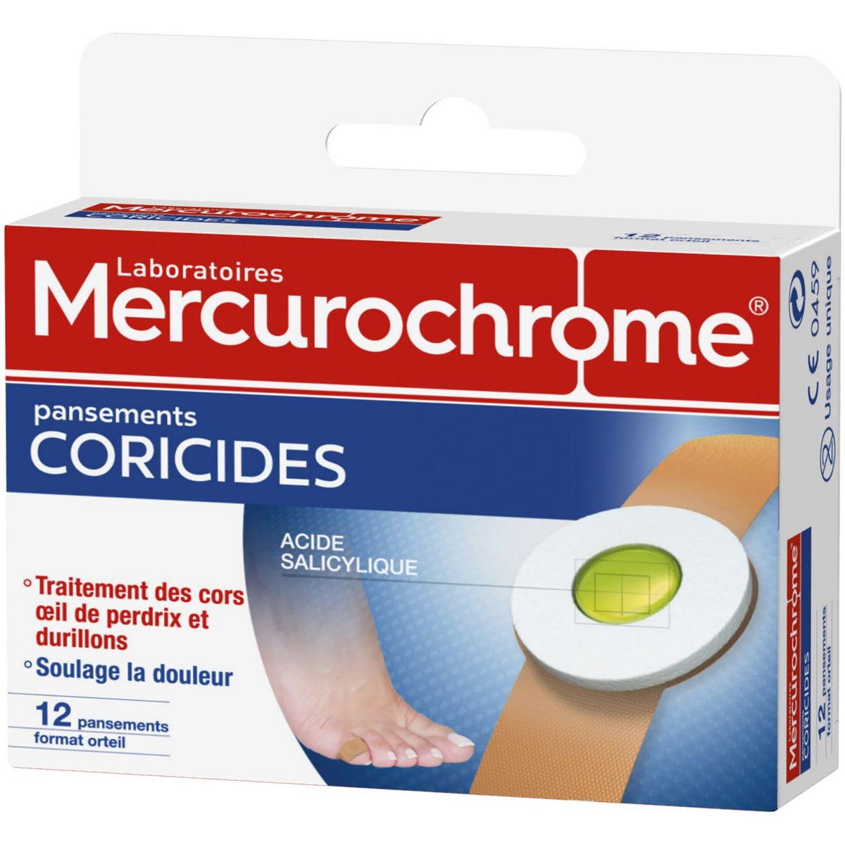 MERCUROCHROME Pansements coricides acide salicylique 12 pansements