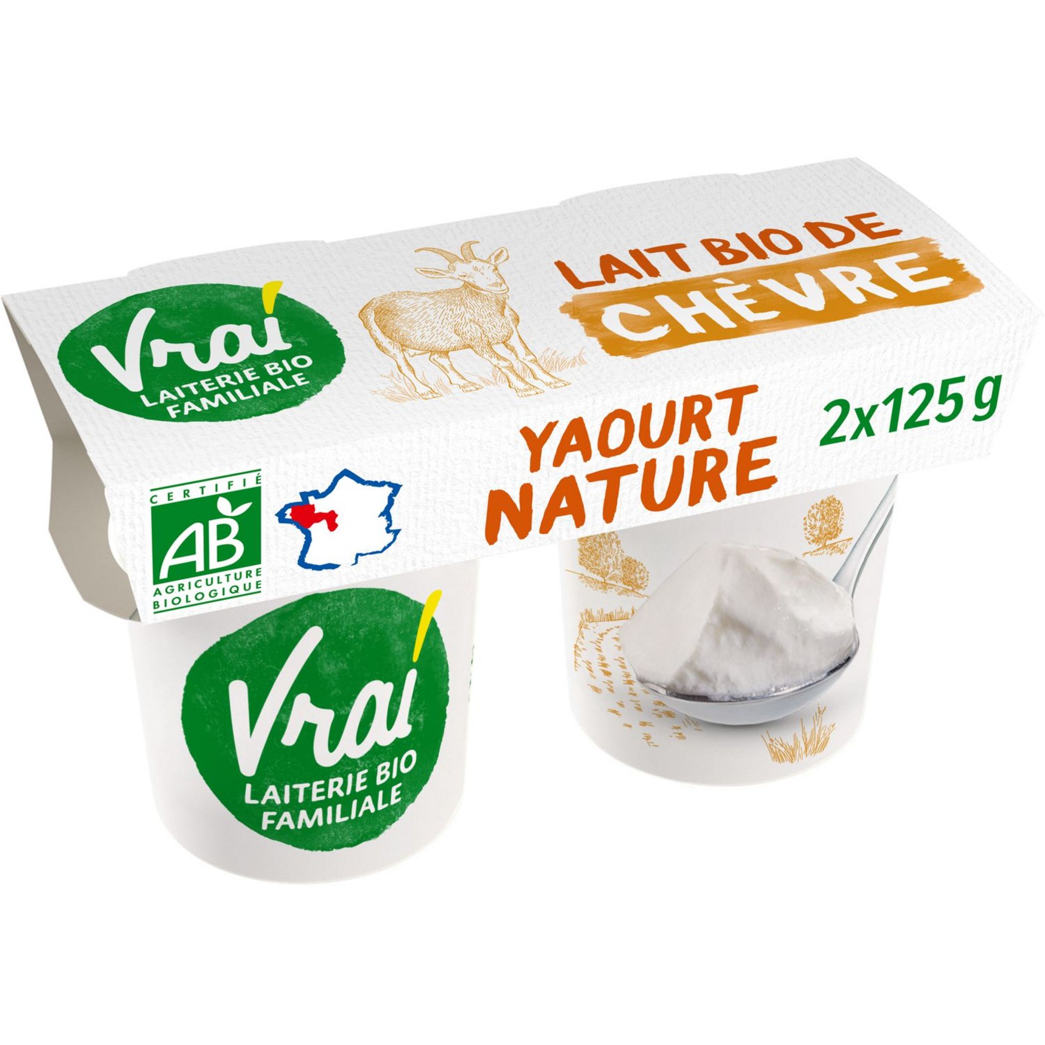 Livraison à domicile Vrai Yaourt Nature, Bio, 4X125G