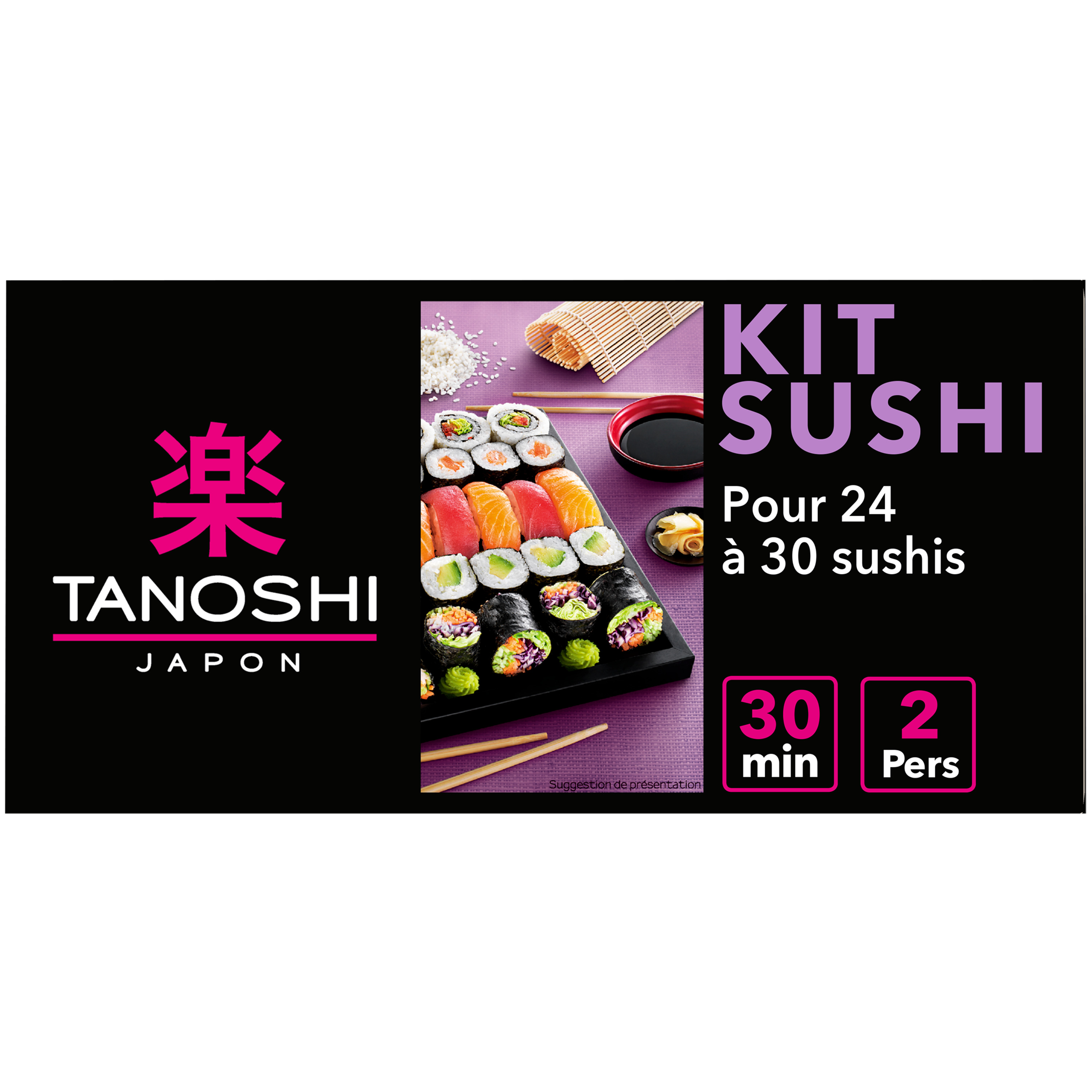 TANOSHI Kit sushi facile et rapide pour 24 à 30 sushis 2 personnes