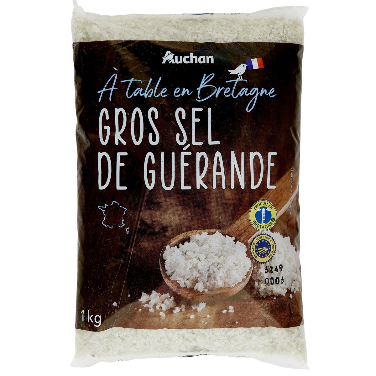 AUCHAN TERROIR Gros sel de Guérande IGP 1kg pas cher 