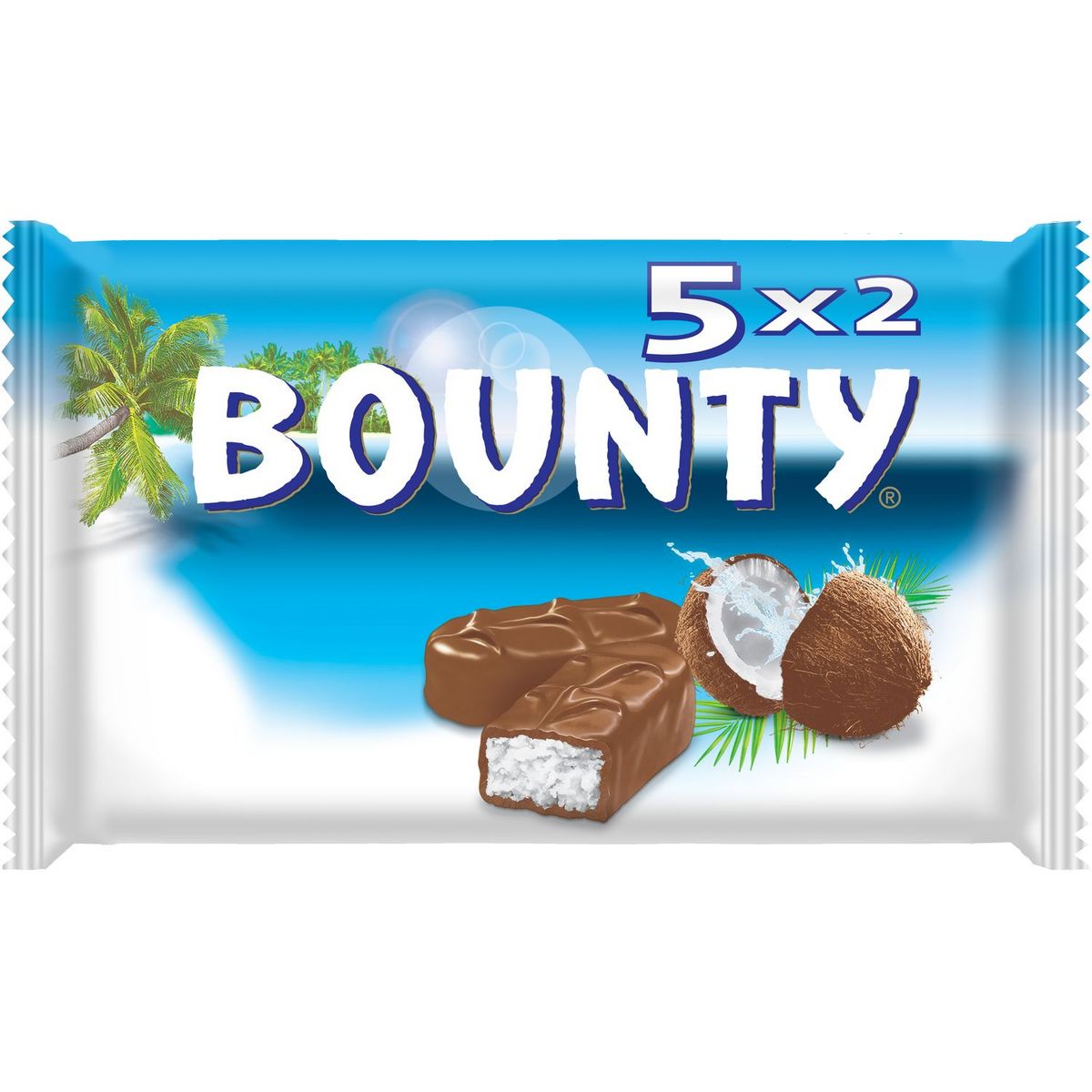 BOUNTY Barres chocolatées à la noix de coco 5x2 barres 285g