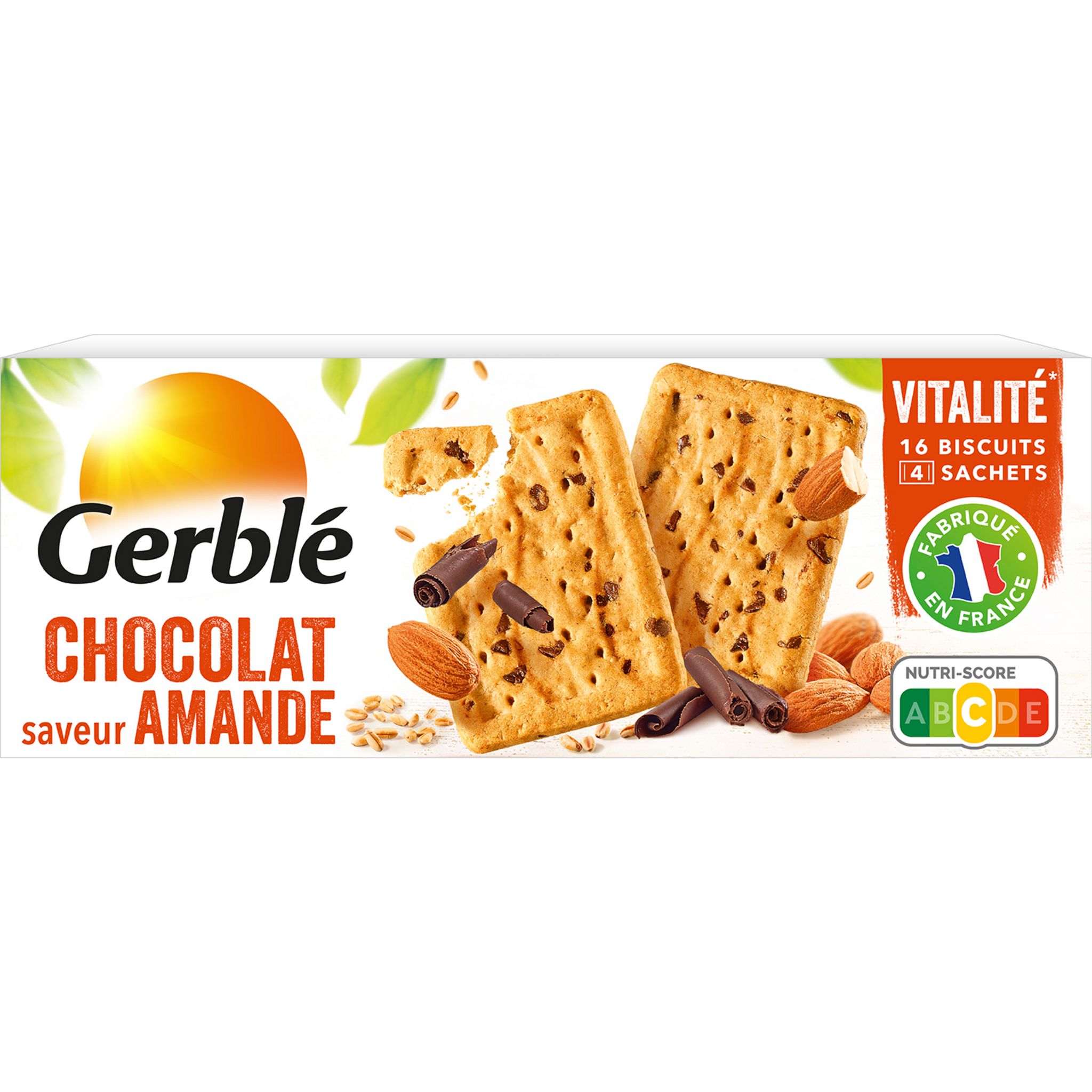 GERBLE Biscuits lait chocolat sachets fraîcheur 4x5 biscuits 230g pas cher  