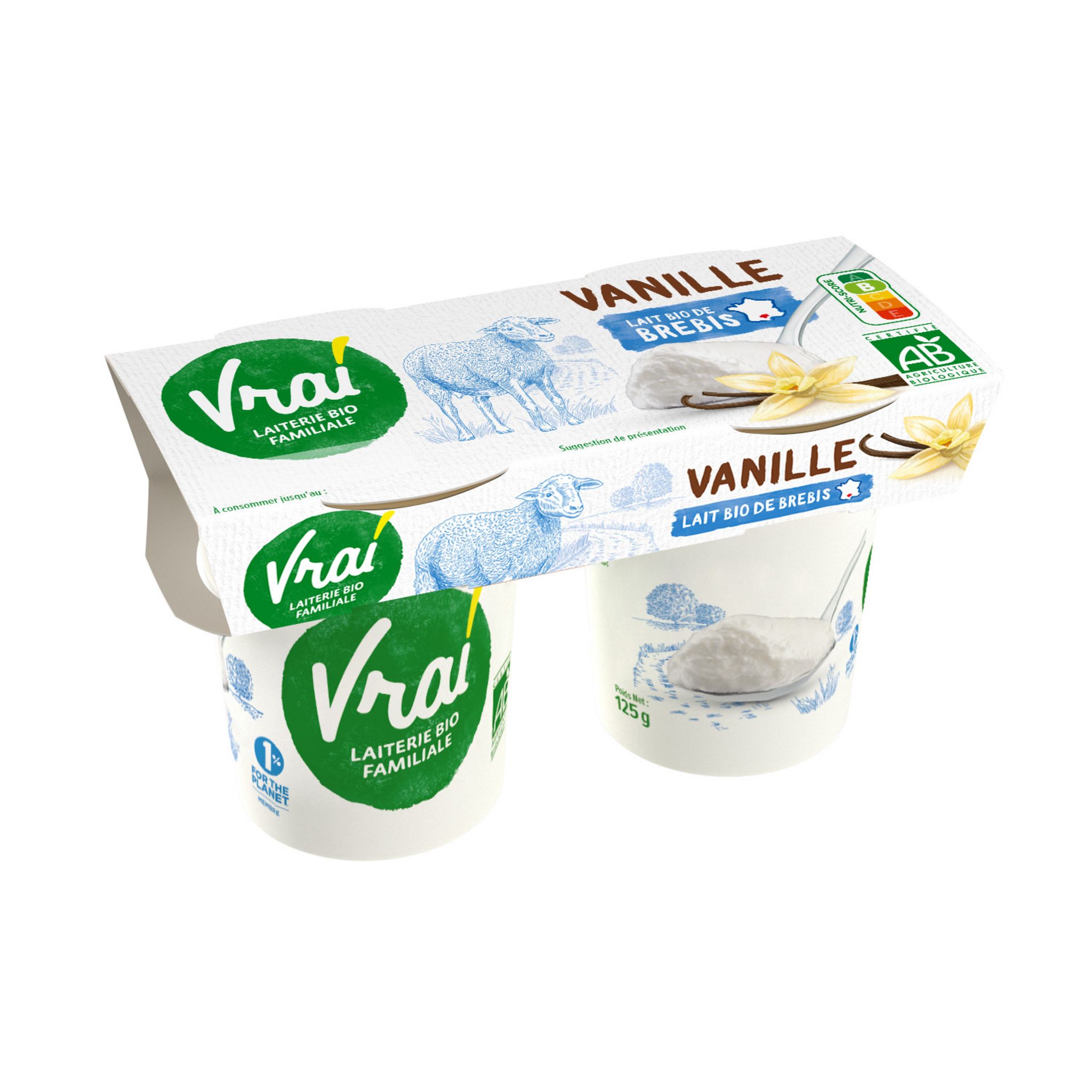 AUCHAN BIO : Yaourts nature au lait de brebis bio 3% M.G - chronodrive