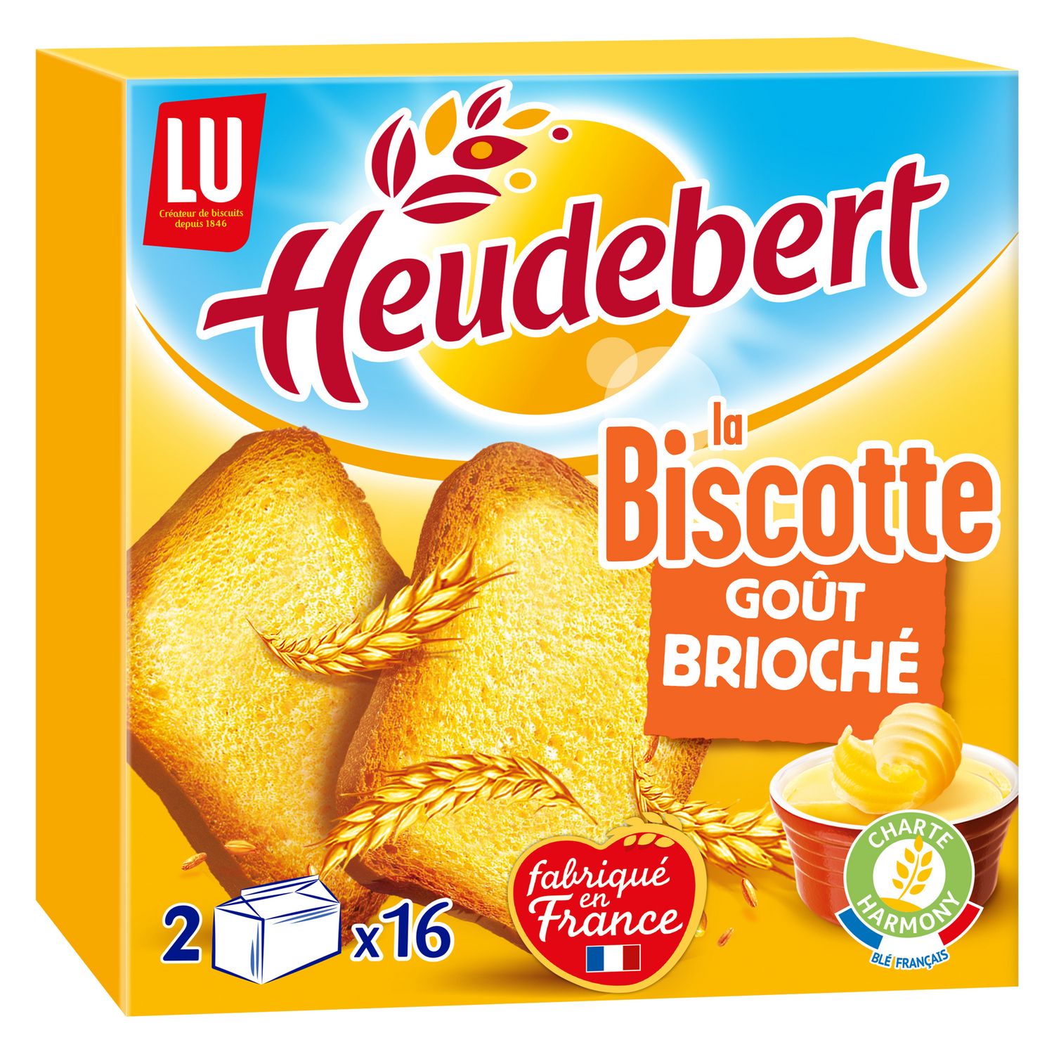 HEUDEBERT Biscottes 96% de céréales La Biscotte 6x18 biscottes 875g pas  cher 