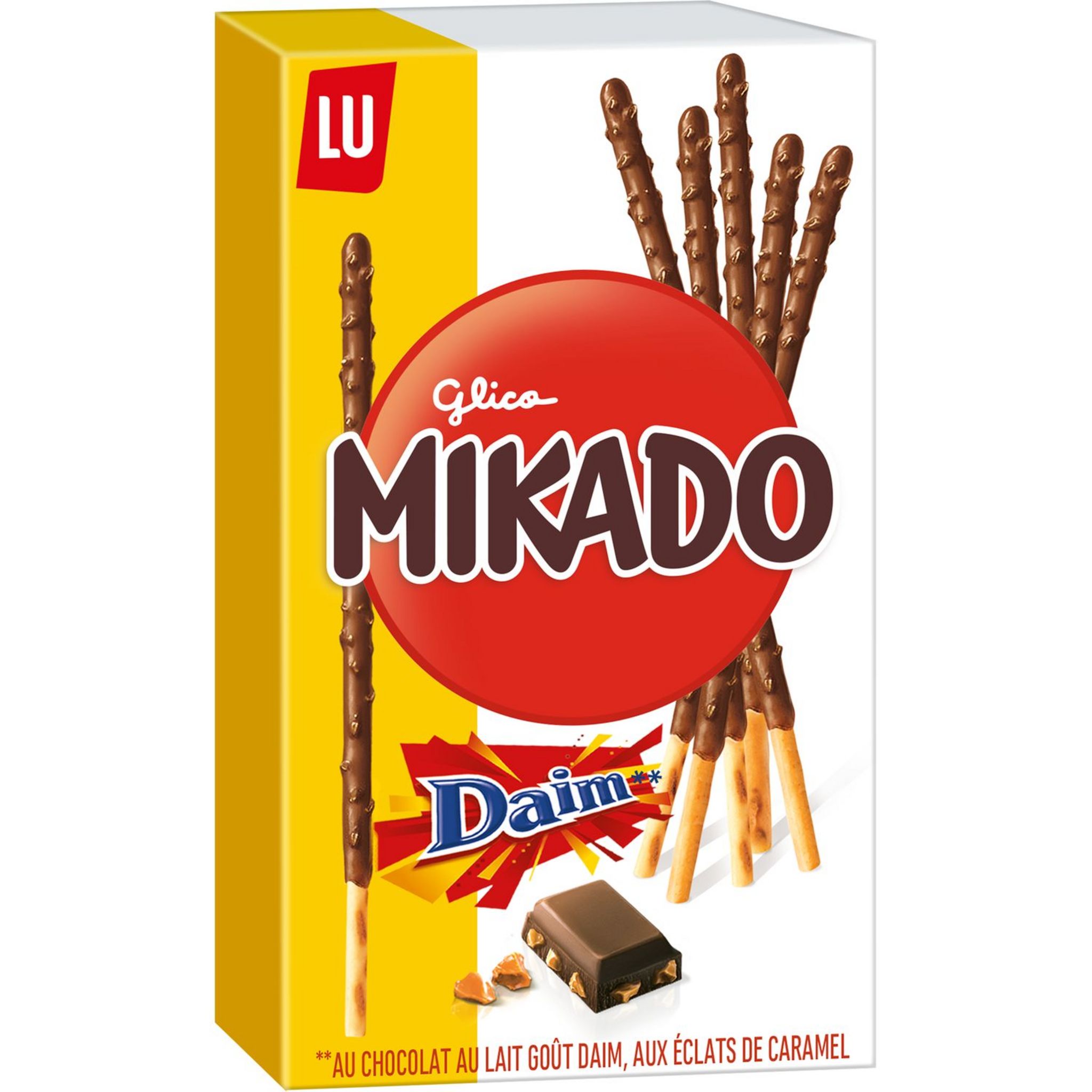 MIKADO Biscuit chocolat au lait goût Daim et éclats de caramel 70g