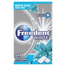 FREEDENT Chewing-gums étui sans sucres menthe douce 5x10 dragées 70g