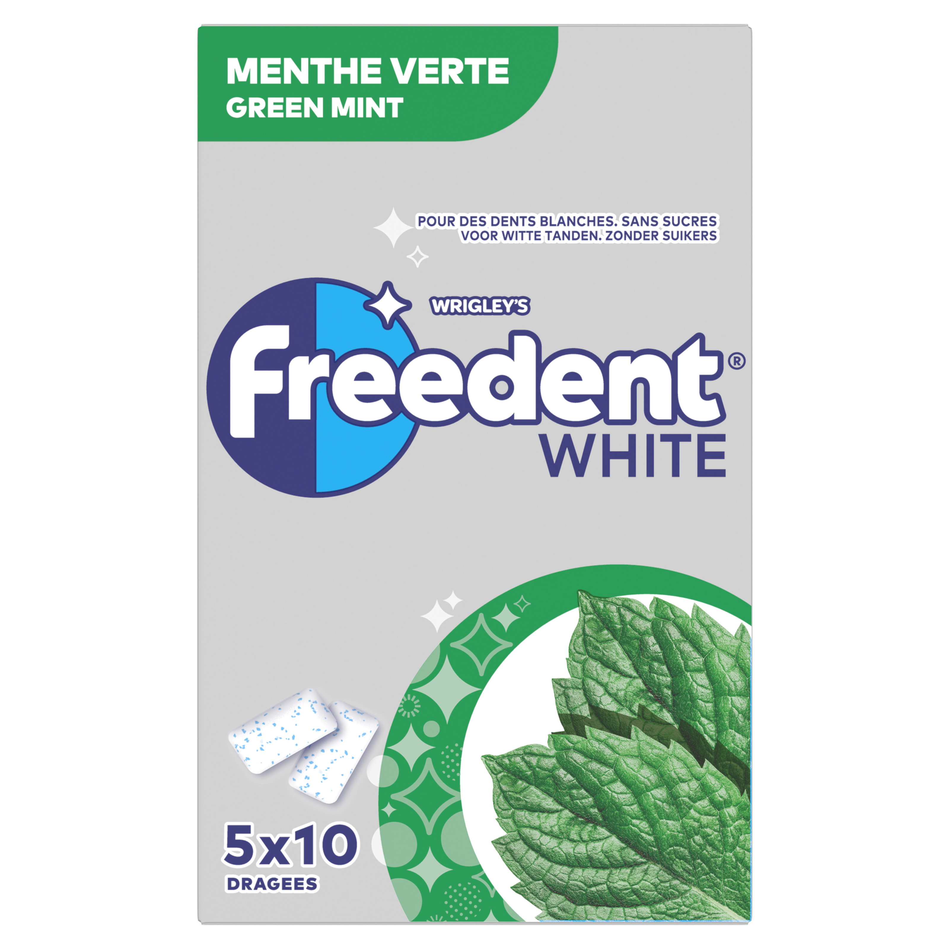 FREEDENT Refreshers Chewing-gum sans sucres menthe verte 67g pas