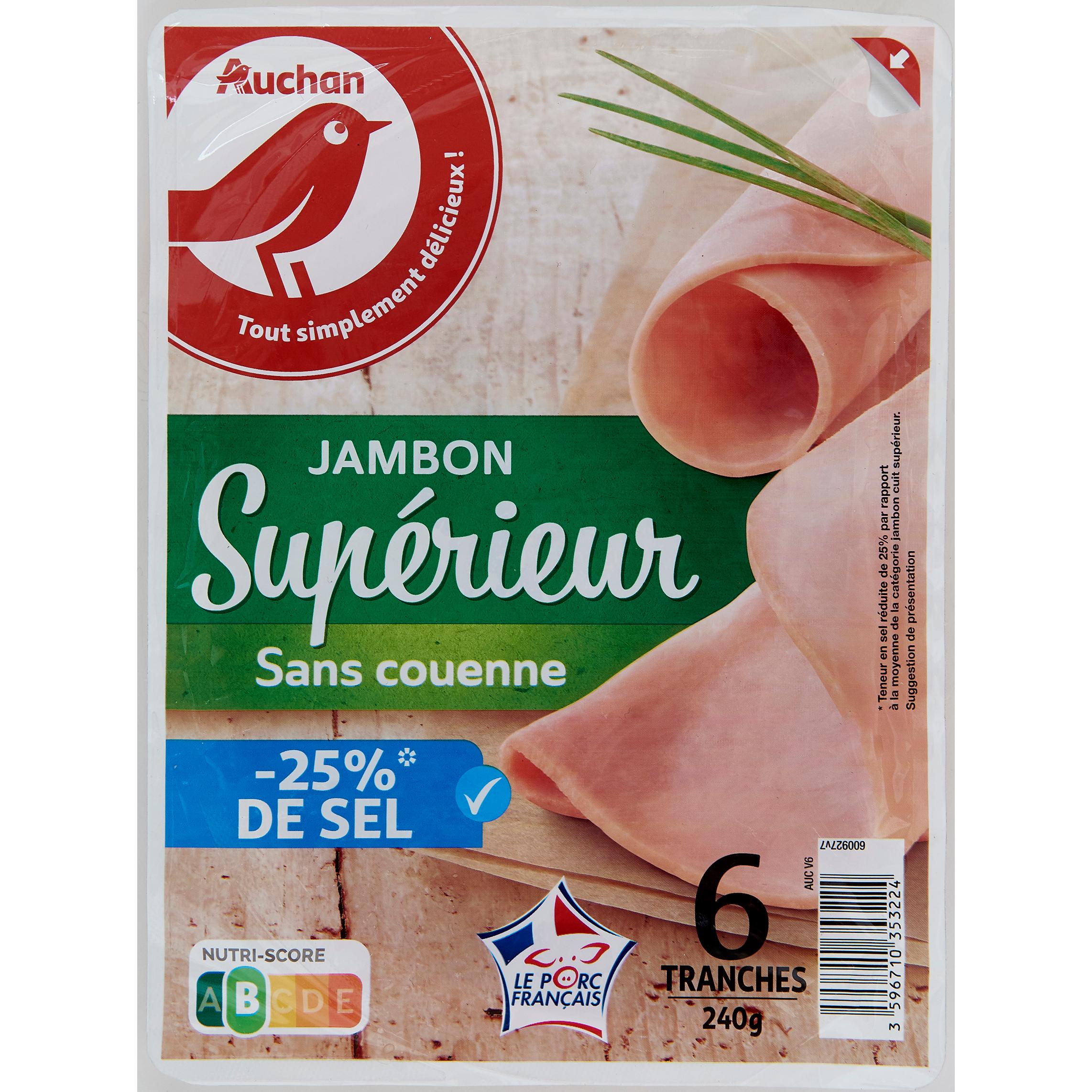 AUCHAN Jambon sec entier espagnol avec os 6KG pas cher 