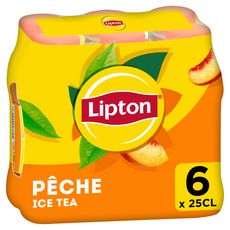 LIPTON Boisson Ice tea à base de thé saveur pêche bouteilles 6x25cl