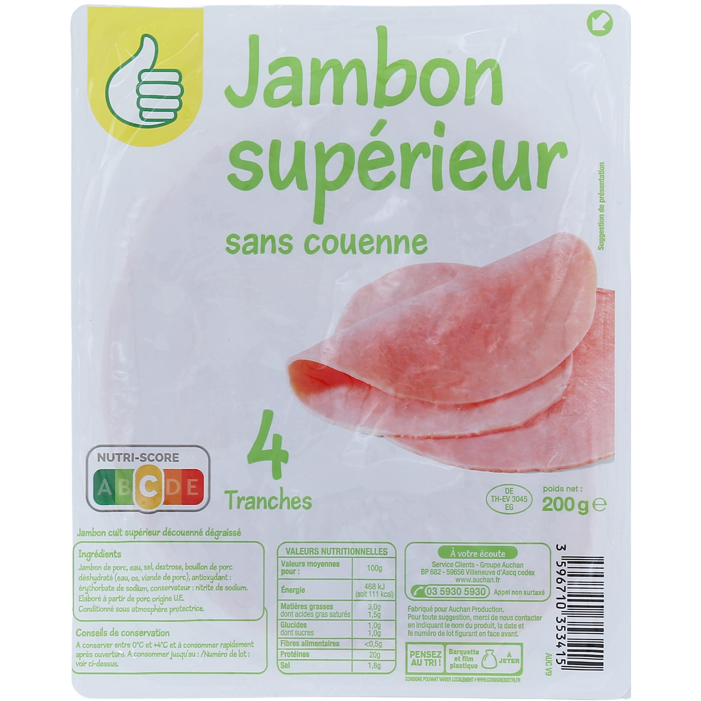 Jambon blanc supérieur AC tranché, Charcuterie en ligne