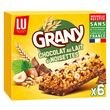 GRANY Barres de céréales, chocolat au lait et noisettes 6 barres 138g