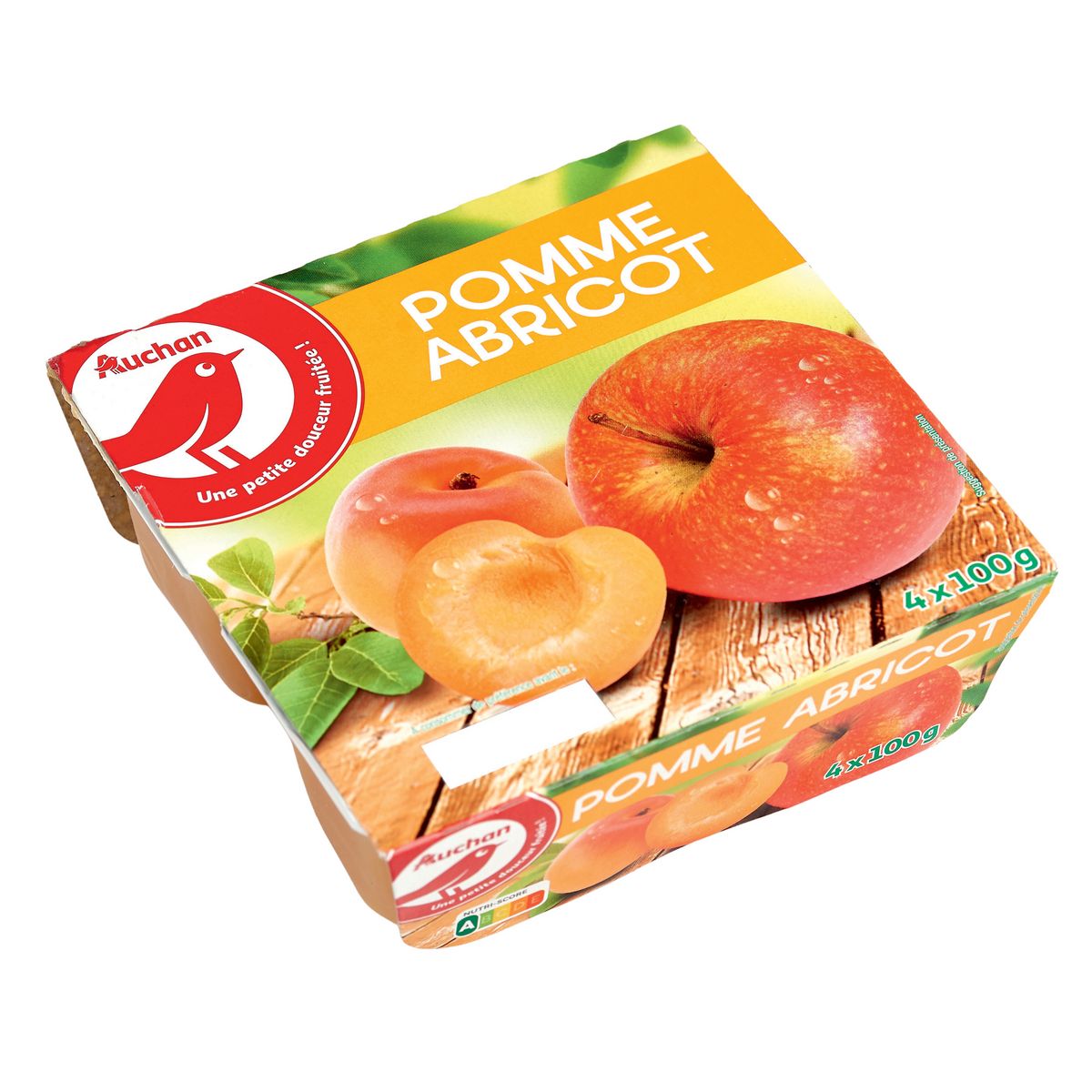 AUCHAN Spécialité pomme abricot 4x100g