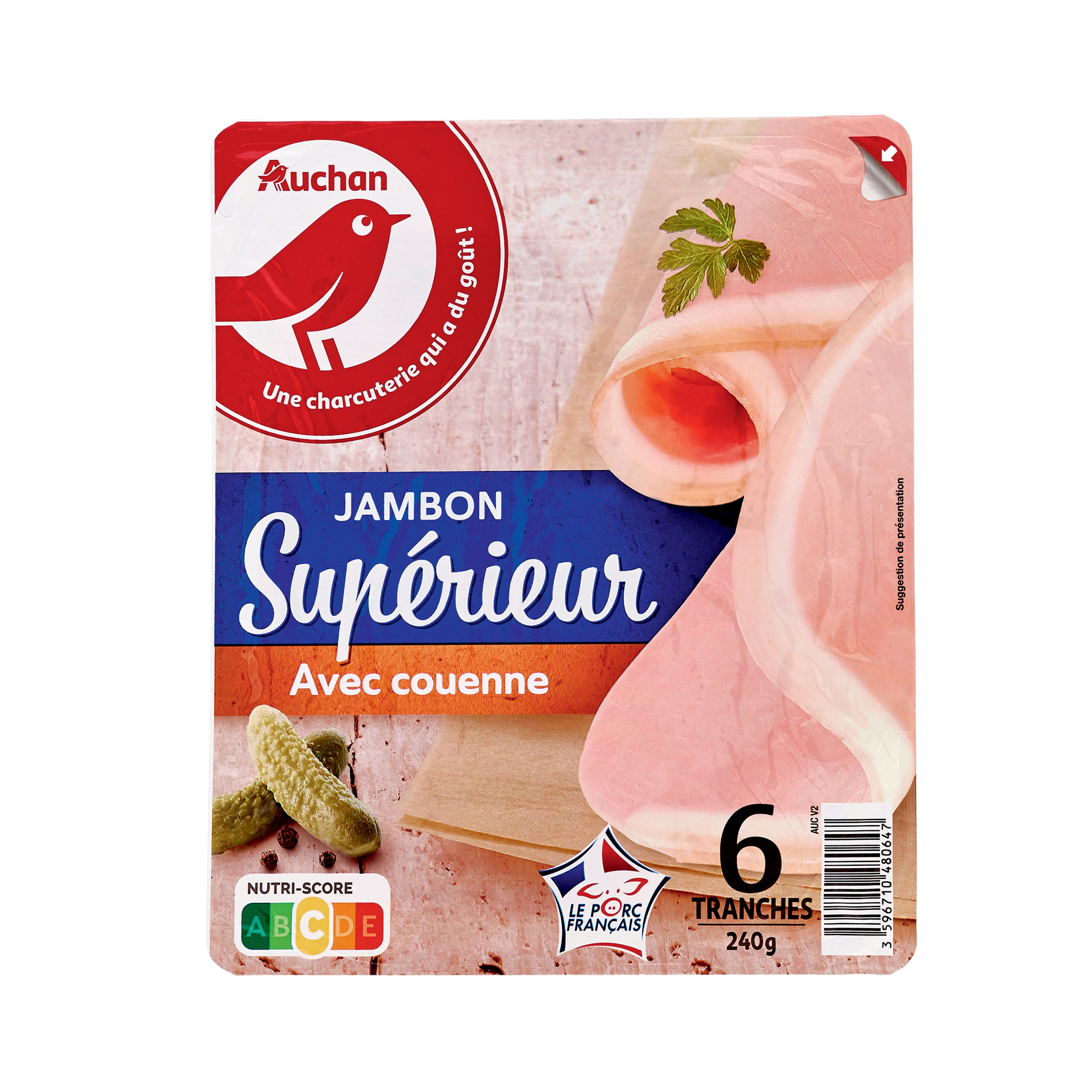 AUCHAN Jambon sec entier espagnol avec os 6KG pas cher 