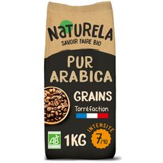 NATURELA Café en grains bio pur arabica intensité 7 1kg