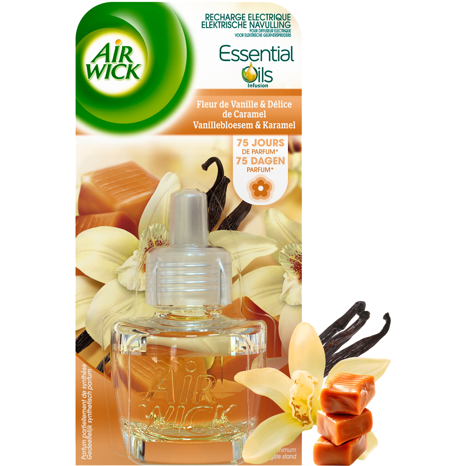 AIR WICK Essential Oils Recharges électriques fleurs de vanille et