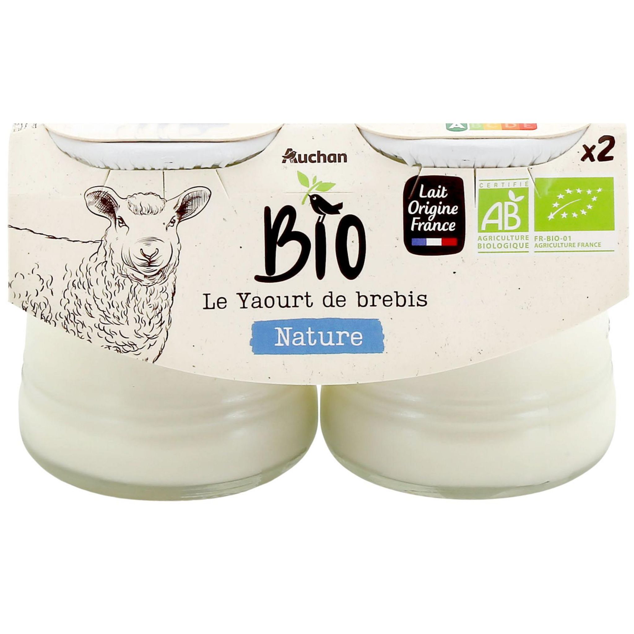 Yaourt nature Bio VRAI : les 4 pots de 125 g à Prix Carrefour