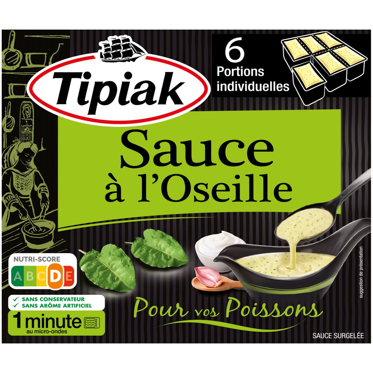 TIPIAK Sauce à l'oseille pour poissons 6 portions 300g