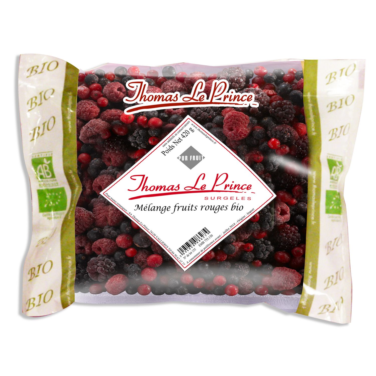 Purée de fruits rouges Ravifruit 500 g