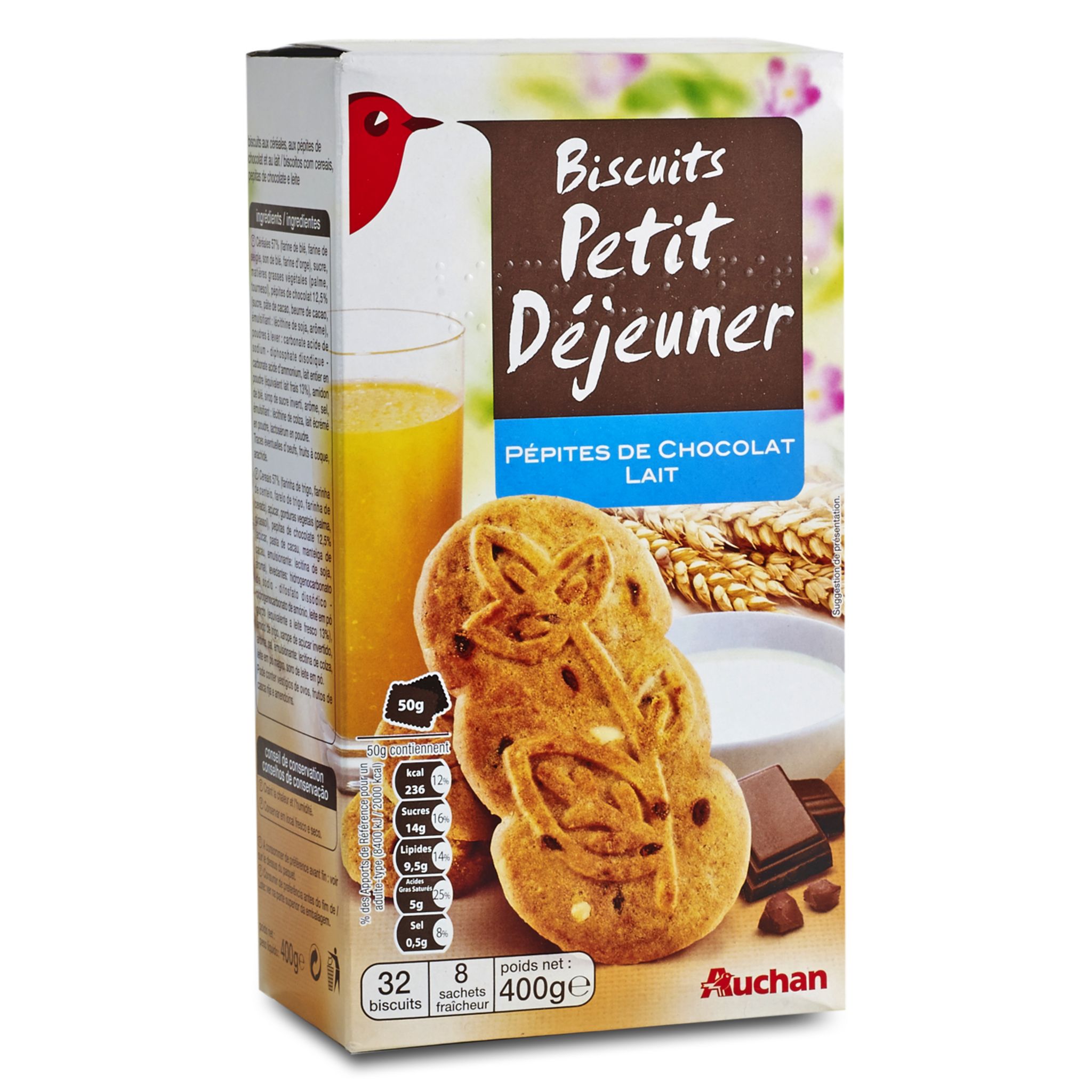 AUCHAN Pépites de chocolat, sachet refermable 100g pas cher