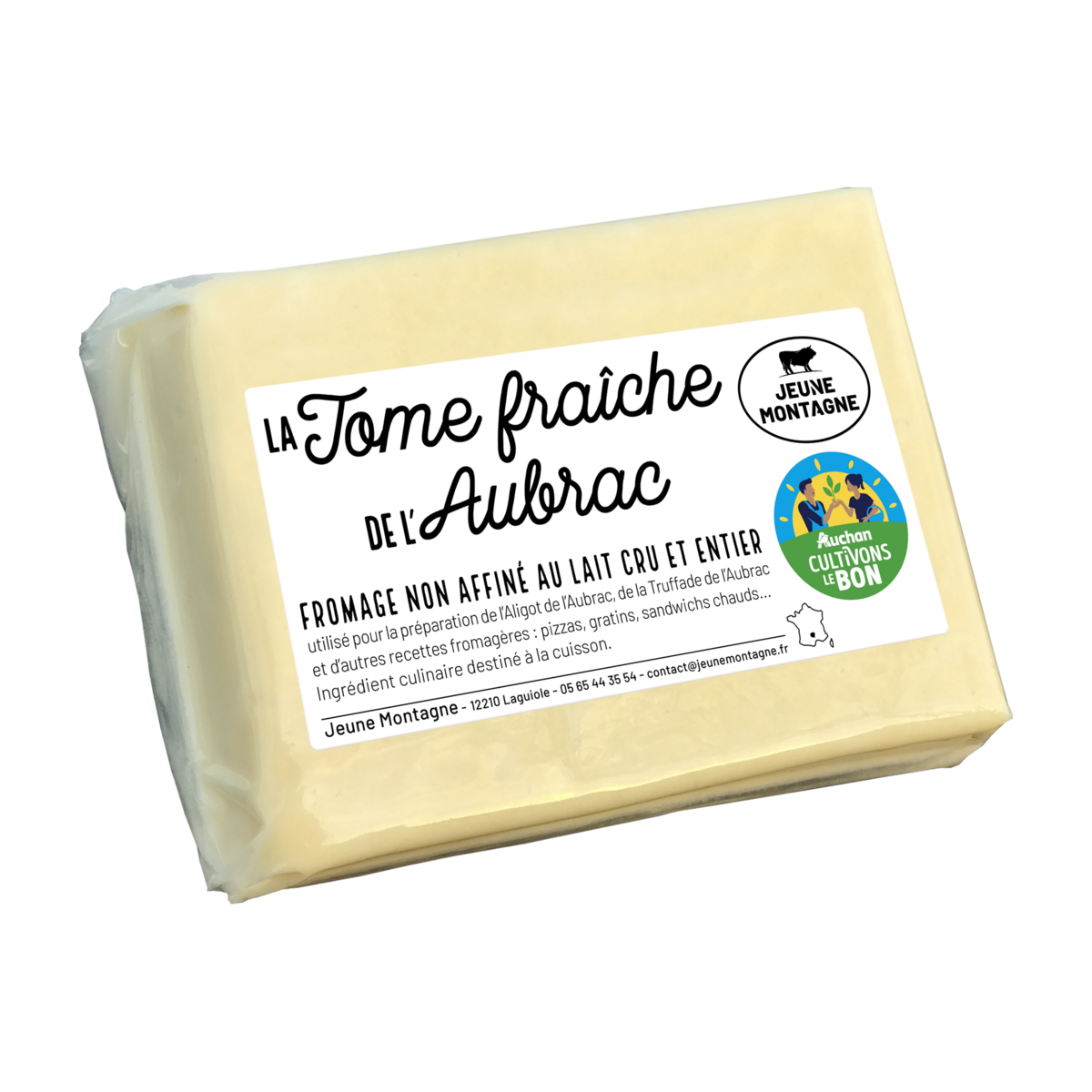 JEUNE MONTAGNE CULTIVONS LE Tomme fraîche de l'Aubrac au lait cru entier 500g pas cher - Auchan.fr
