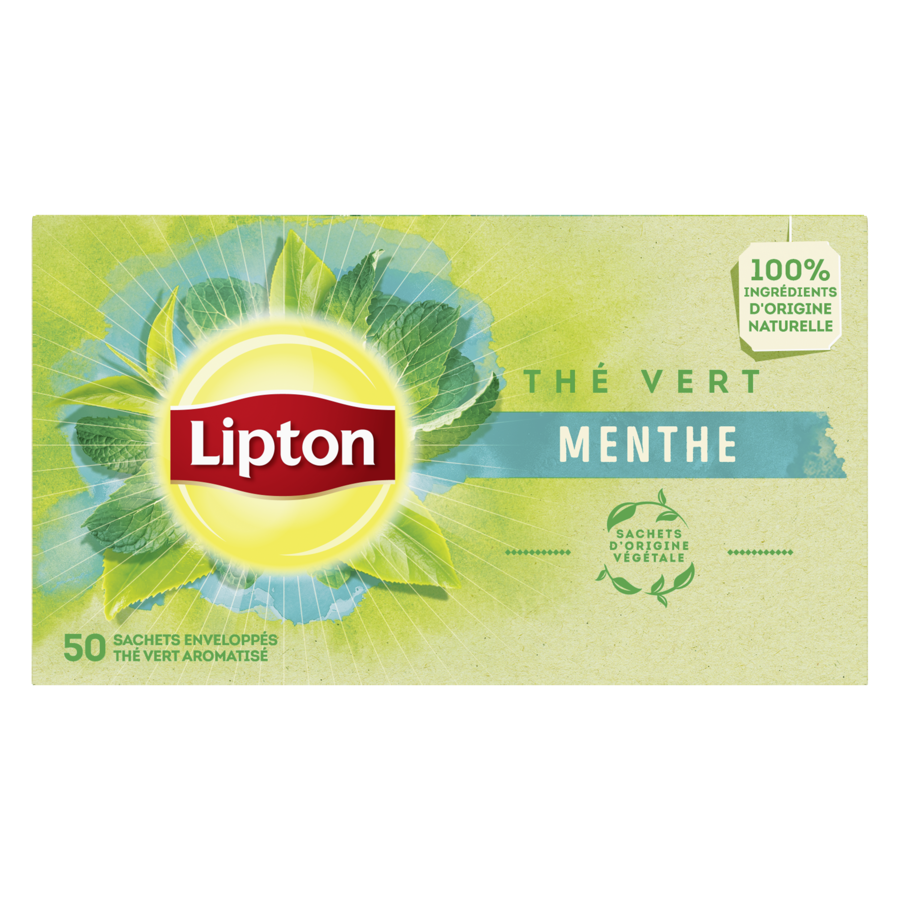 LIPTON Thé vert menthe 50 sachets 80g pas cher 