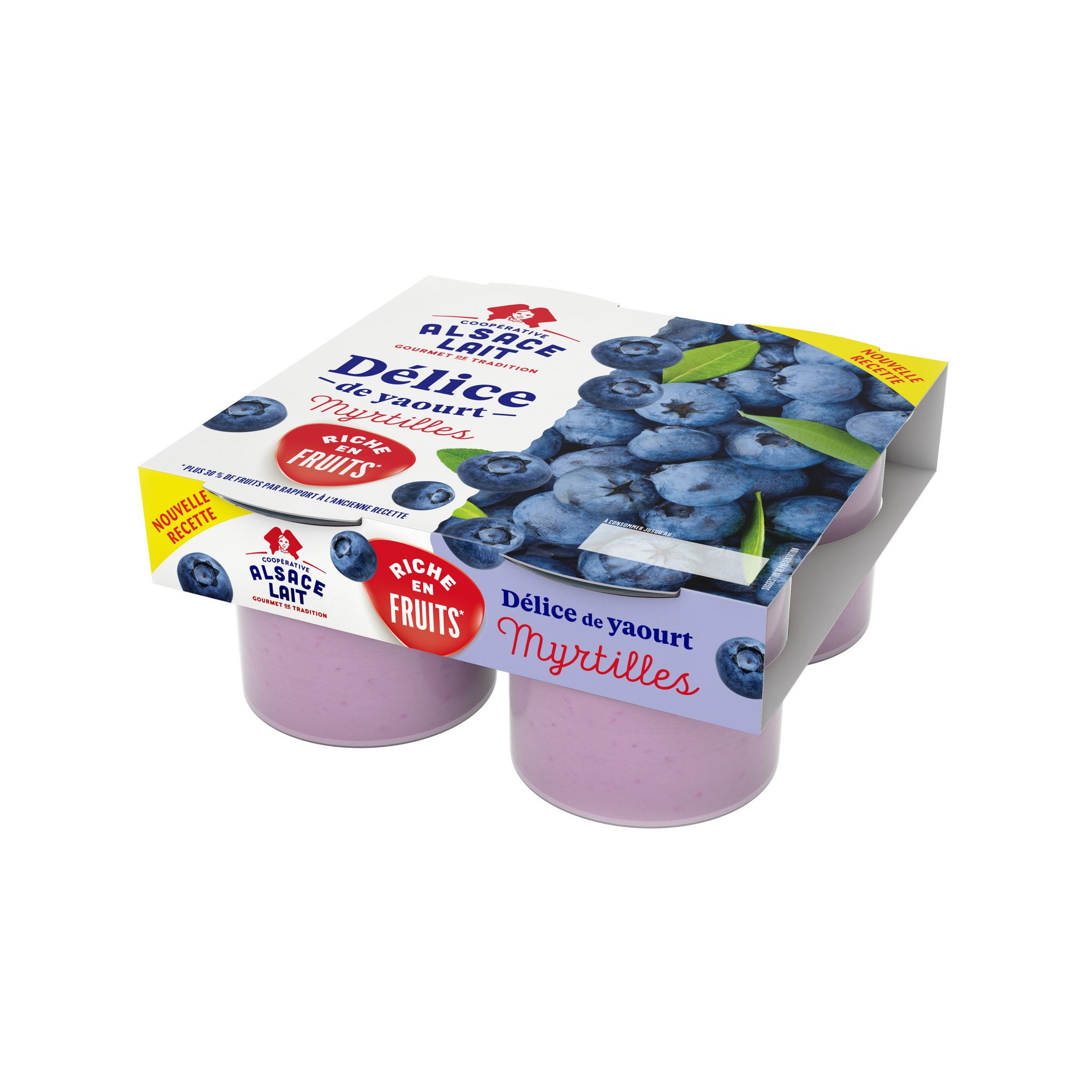 Yaourt à la grecque sur lit de fruits rouges - 4 x 150 g - DELISSE