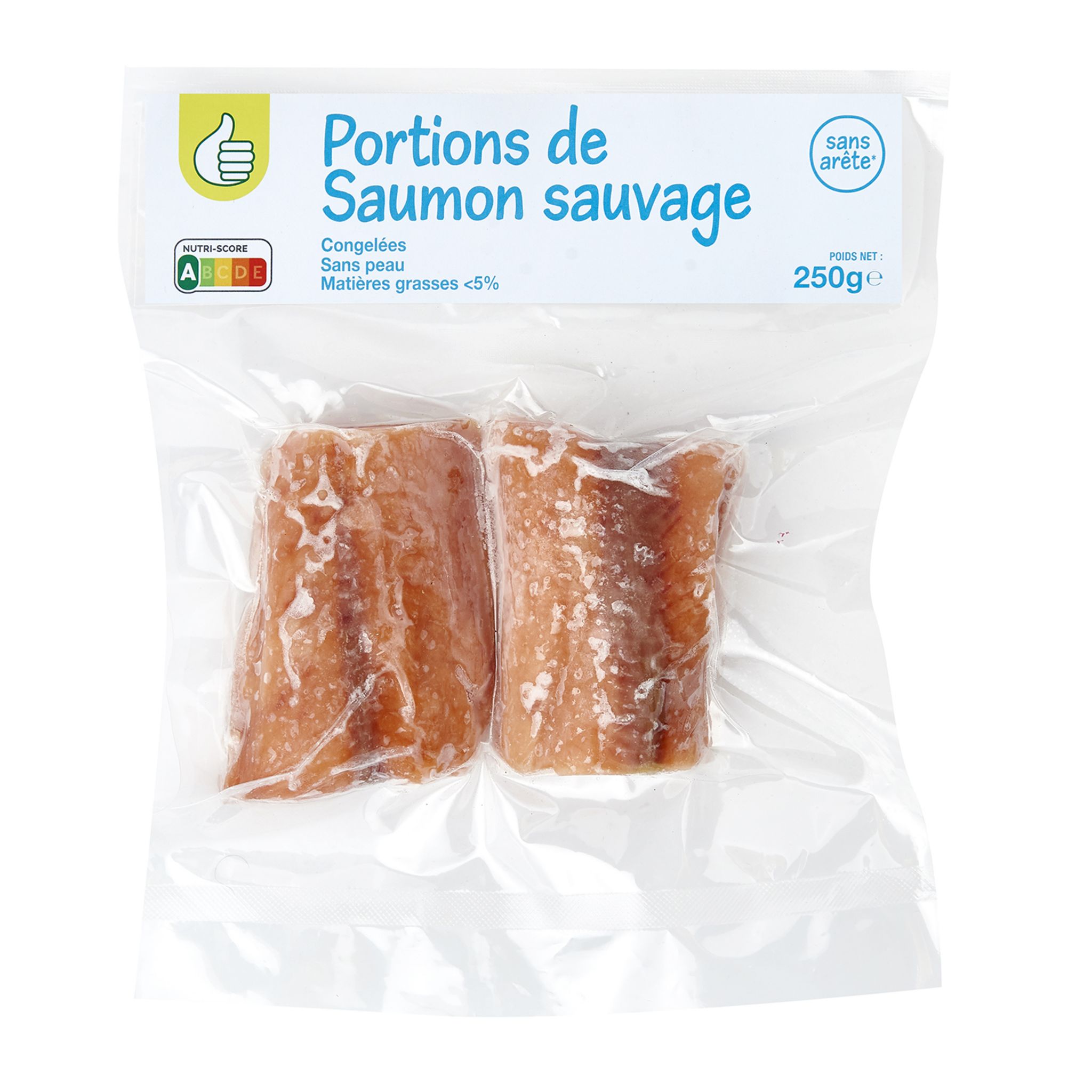 AUCHAN Saumon rouge fumé sauvage du Pacifique 2 tranches 60g pas cher 