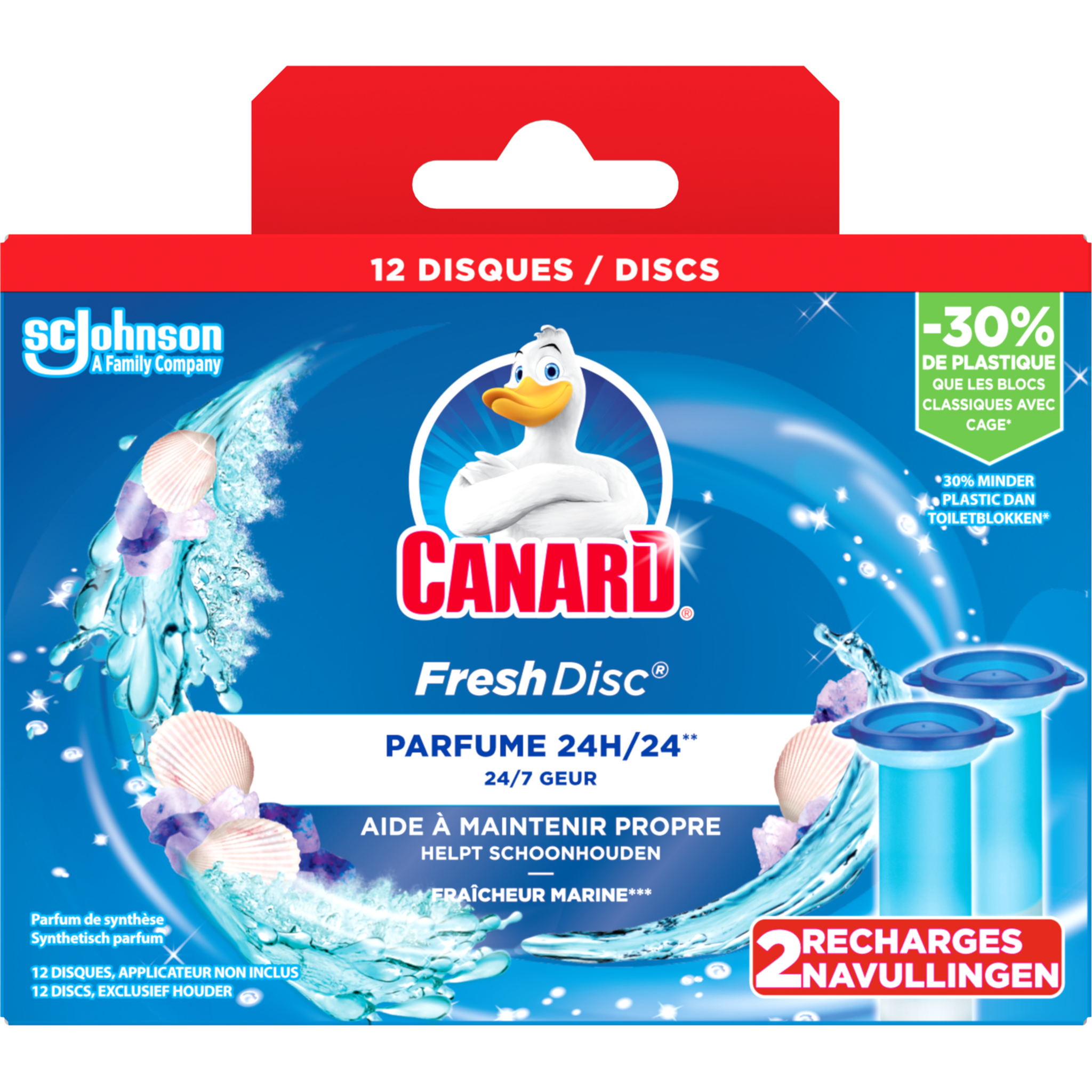 CANARD Fresh Disc disques WC fraîcheur marine 6 disques pas cher 