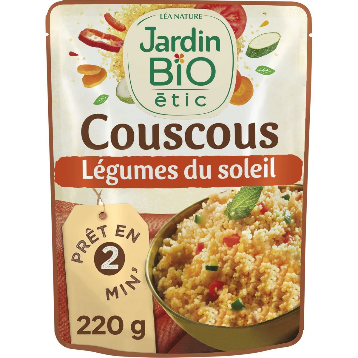 JARDIN BIO ETIC Couscous aux légumes du soleil sachet express 1 personne 220g