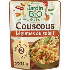 JARDIN BIO ETIC Couscous aux légumes du soleil fabriqué en France en poche prêt en 2 min 1 personne 220g