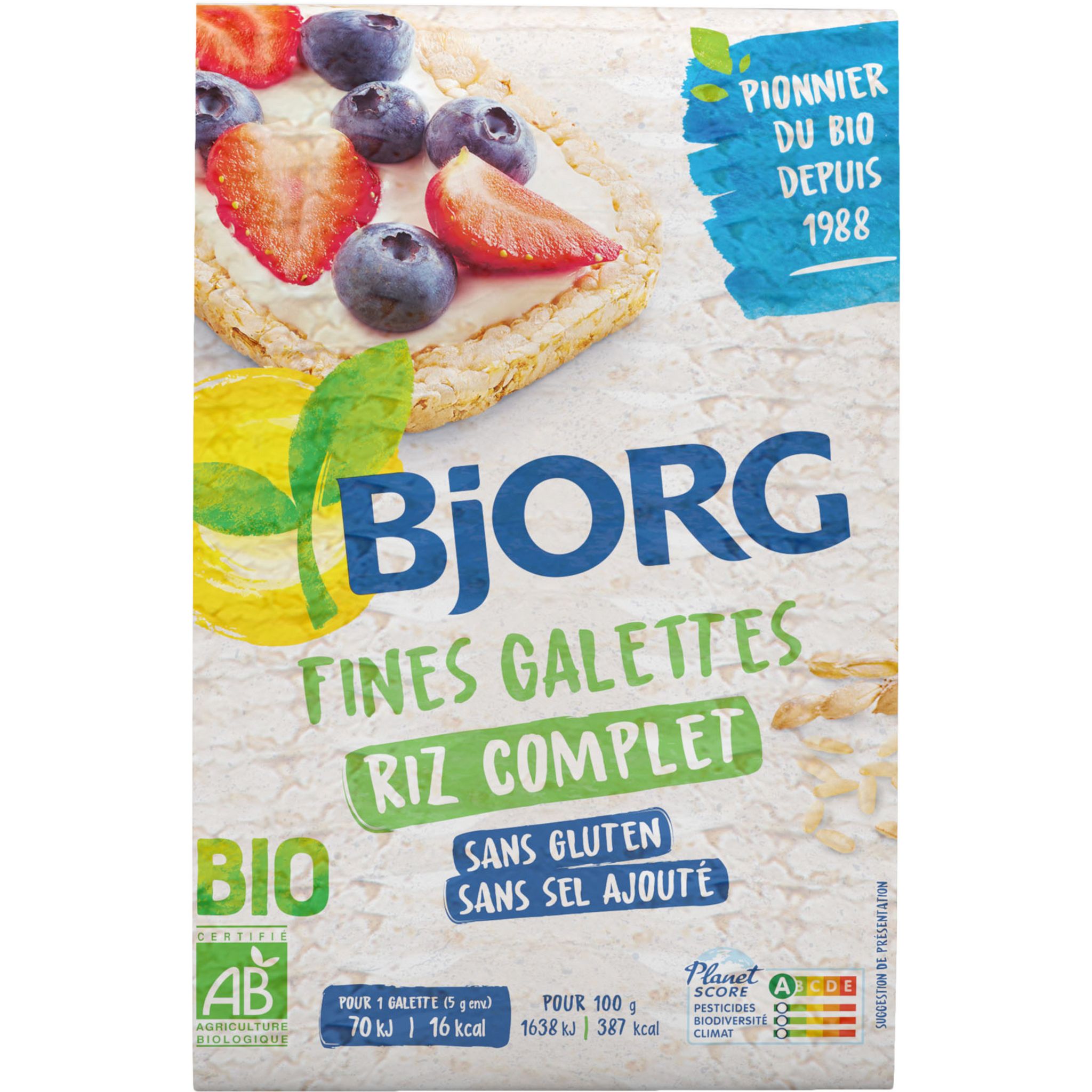 BJORG Fines galettes de riz bio 130g pas cher 