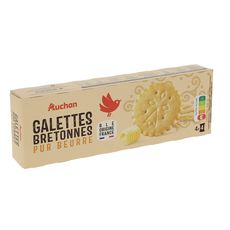 AUCHAN Galettes bretonnes pur beurre 16 biscuits 125g
