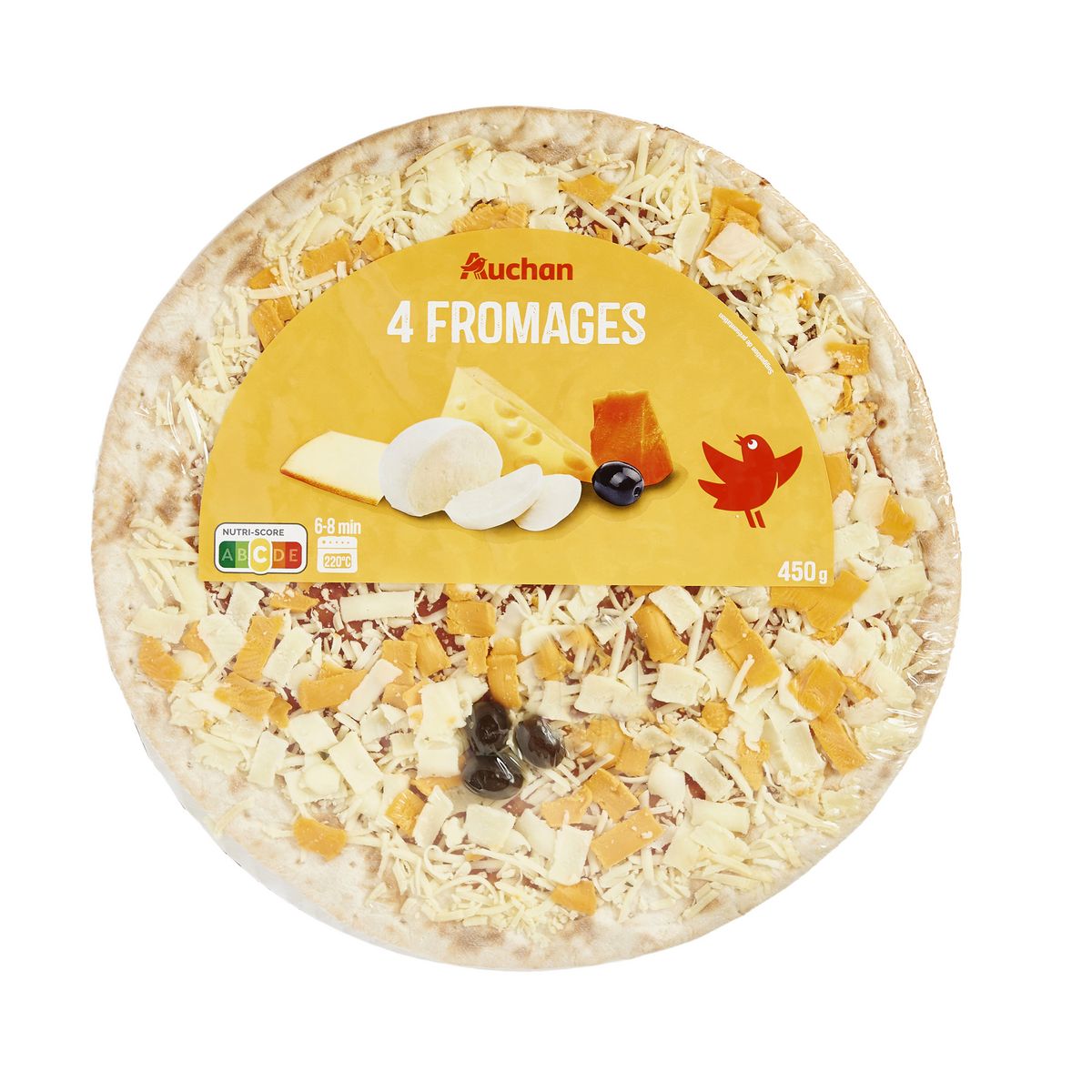 AUCHAN Pizza 4 fromages 450g