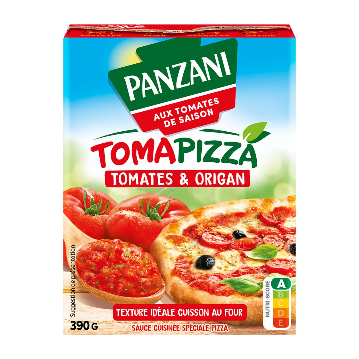 PANZANI Sauce pizza cuisinée tomates et origan Tomapizza brique 390g pas  cher 