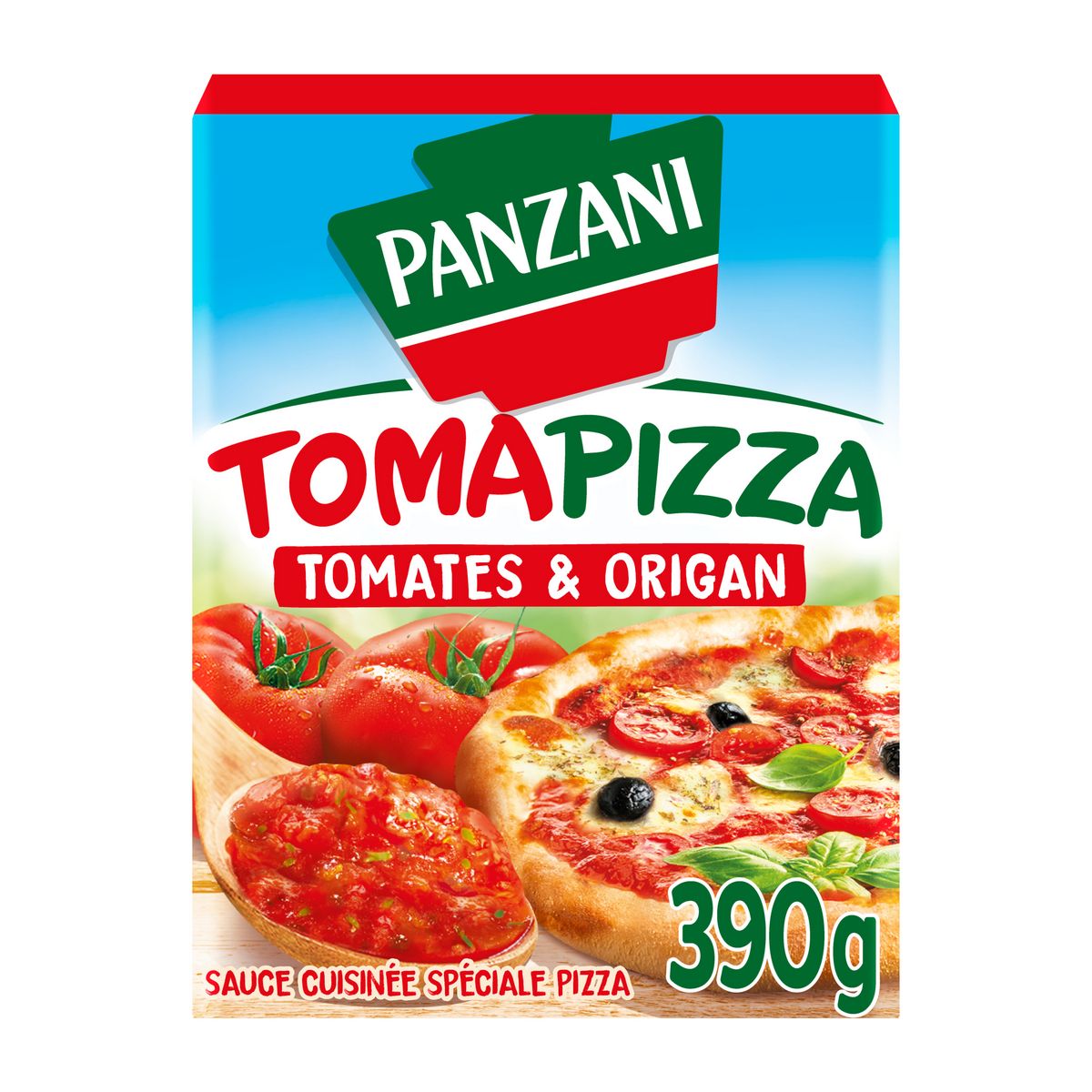 PANZANI Sauce pizza cuisinée tomates et origan Tomapizza brique 390g pas  cher 